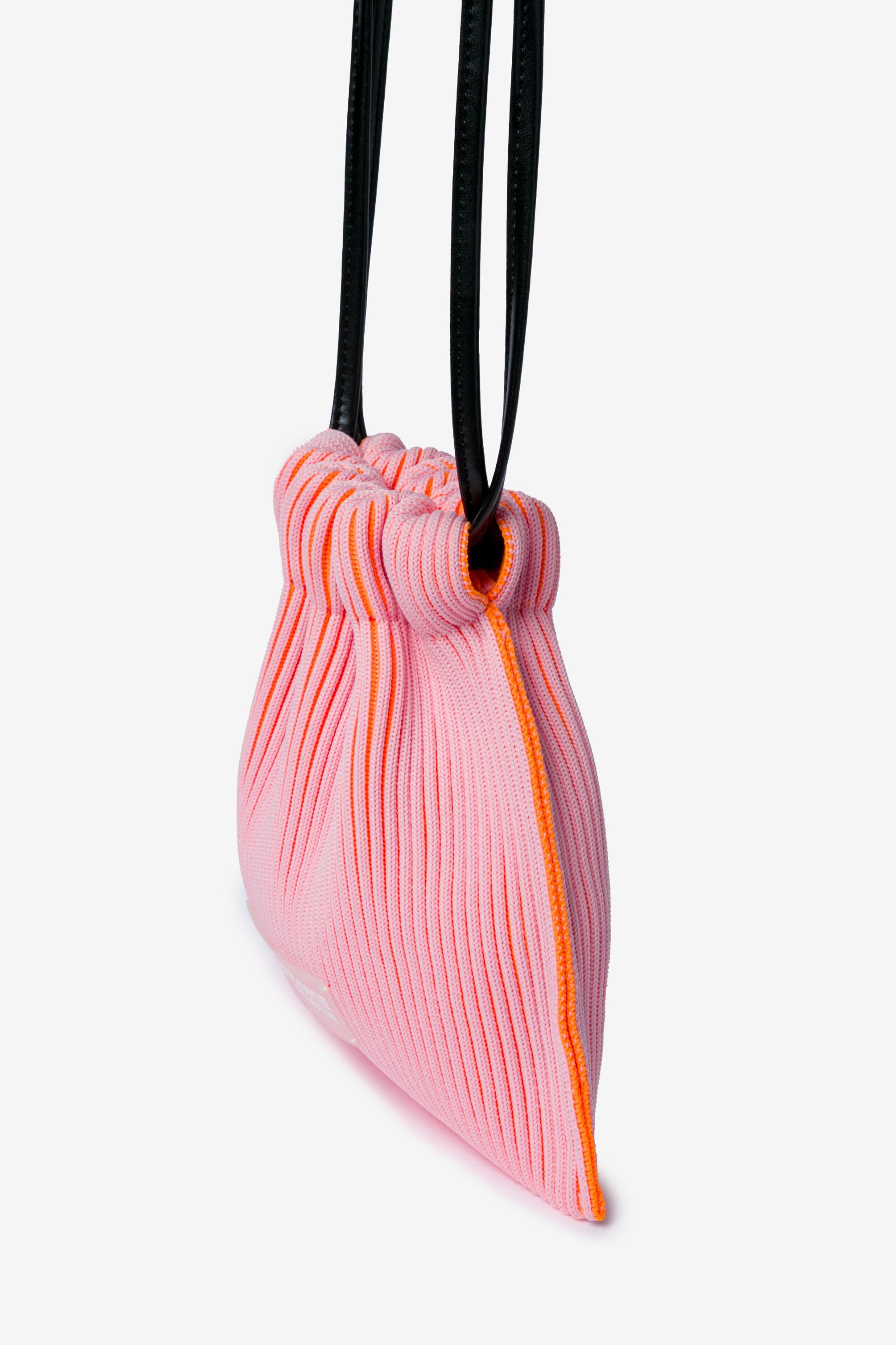 KASANE SACK BAG MINI / LIGHT PINK × NEON ORANGE