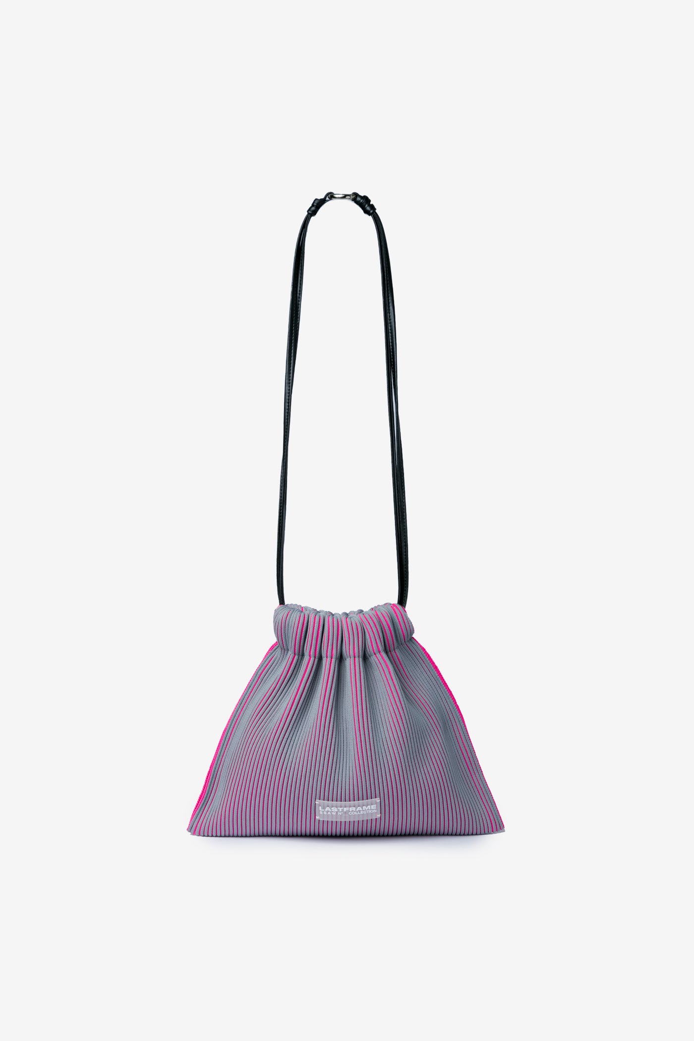 KASANE SACK BAG / GRAY × NEON PINK