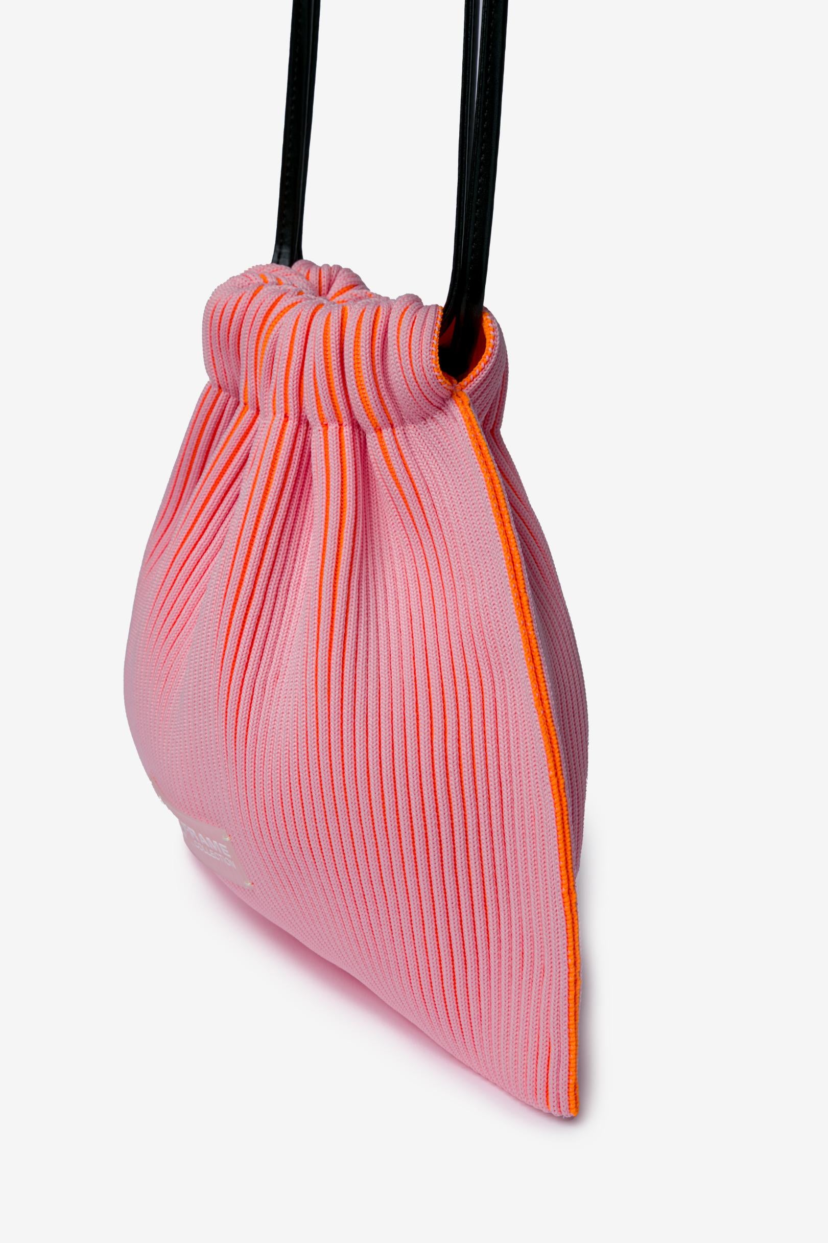 KASANE SACK BAG / LIGHT PINK × NEON ORANGE