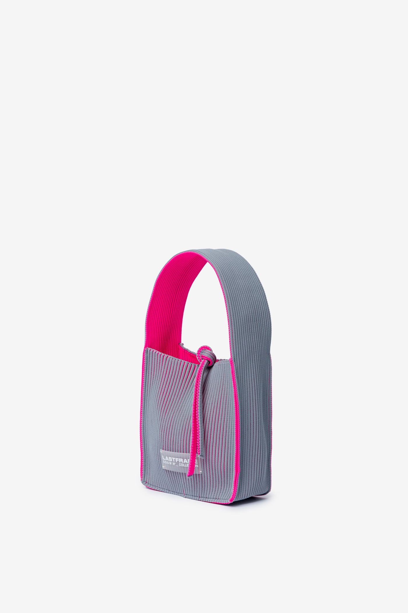 KASANE REVERSIBLE TASUKI TOTE MINI / GRAY × NEON PINK