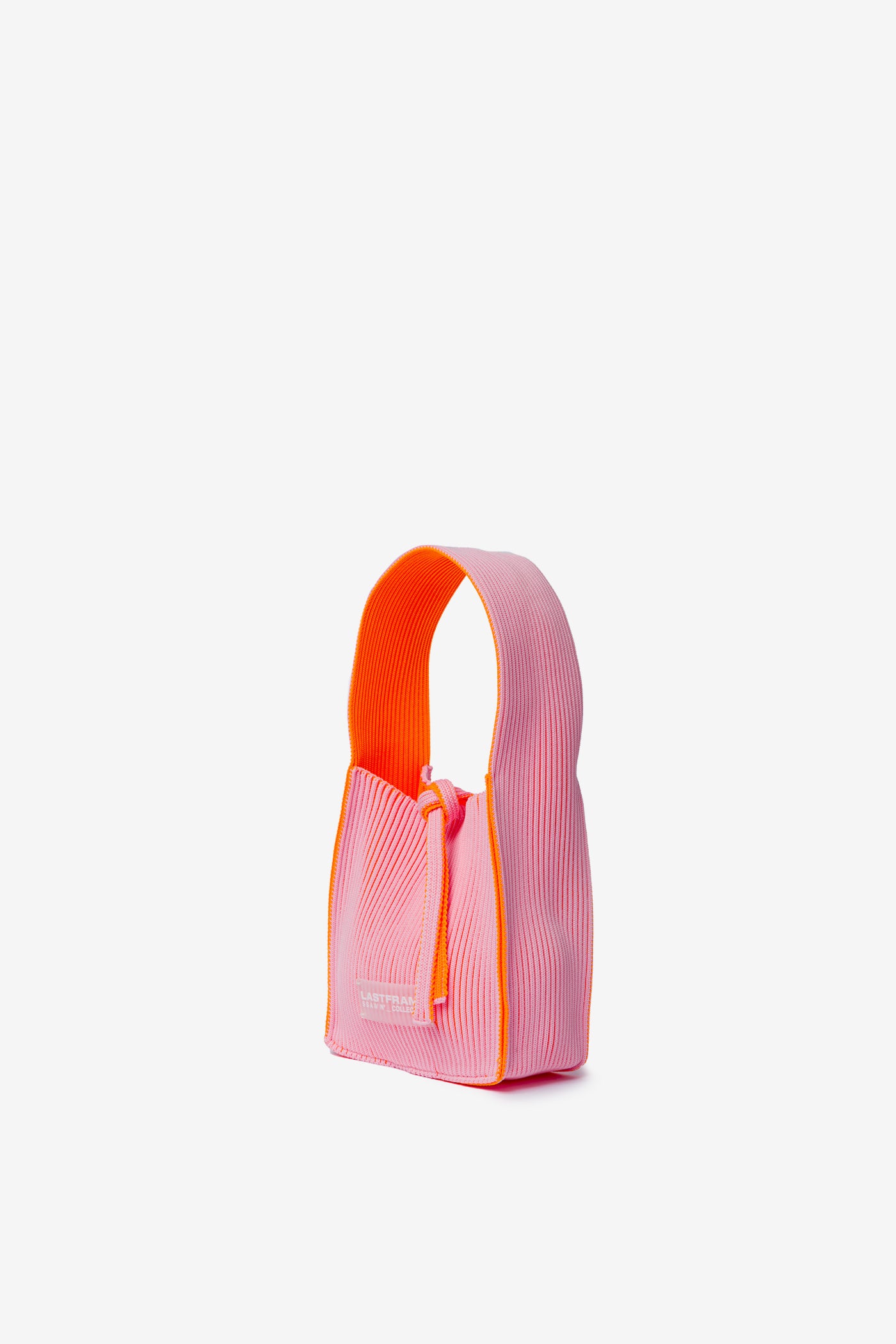 KASANE REVERSIBLE TASUKI TOTE MINI / LIGHT PINK × NEON ORANGE