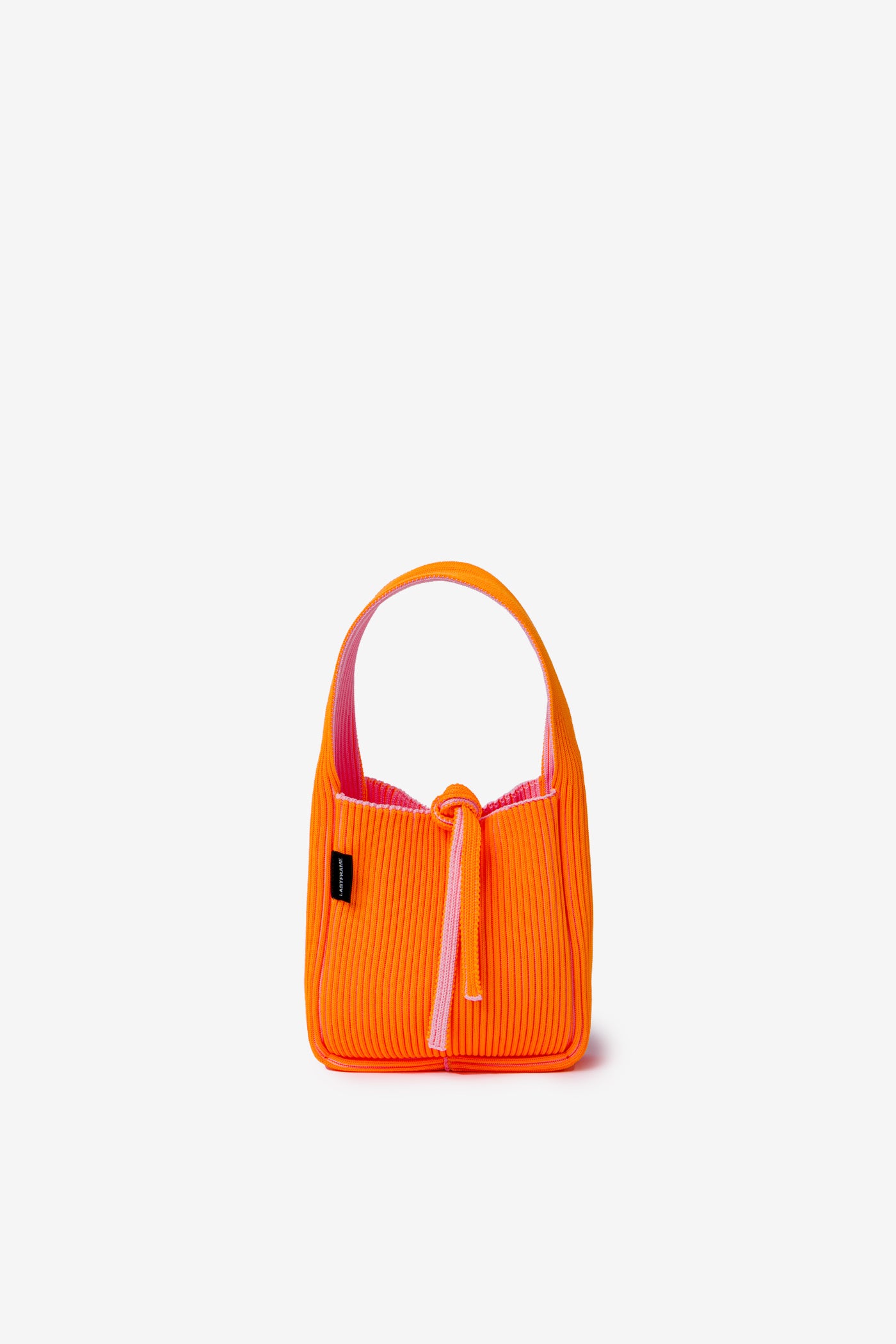 KASANE REVERSIBLE TASUKI TOTE MINI / LIGHT PINK × NEON ORANGE