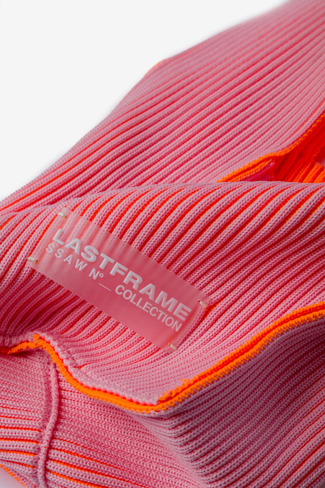 KASANE REVERSIBLE TASUKI TOTE MINI / LIGHT PINK × NEON ORANGE