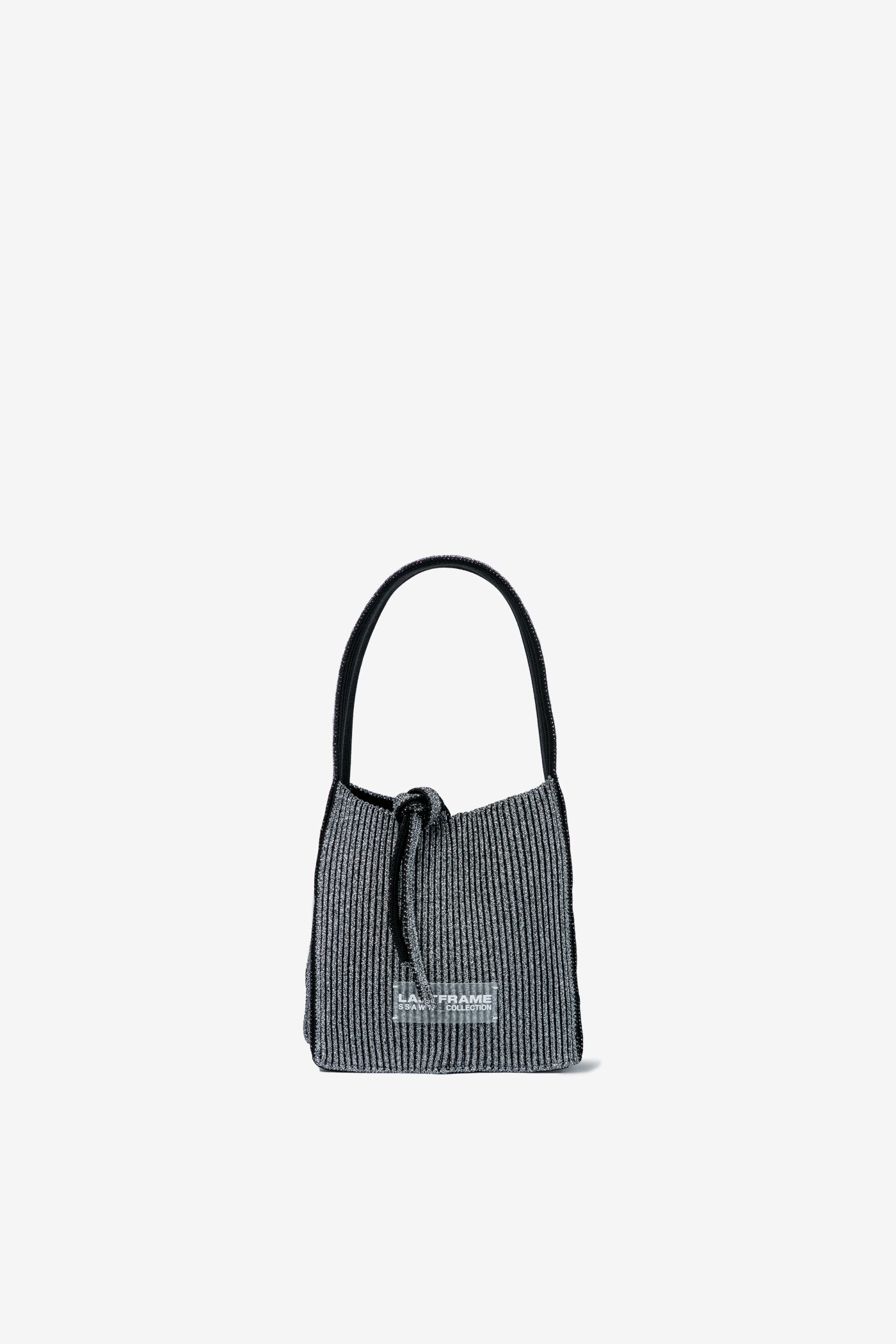 KYOTO METALLIC REVERSIBLE TASUKI TOTE MINI / DARK SILVER × BLACK