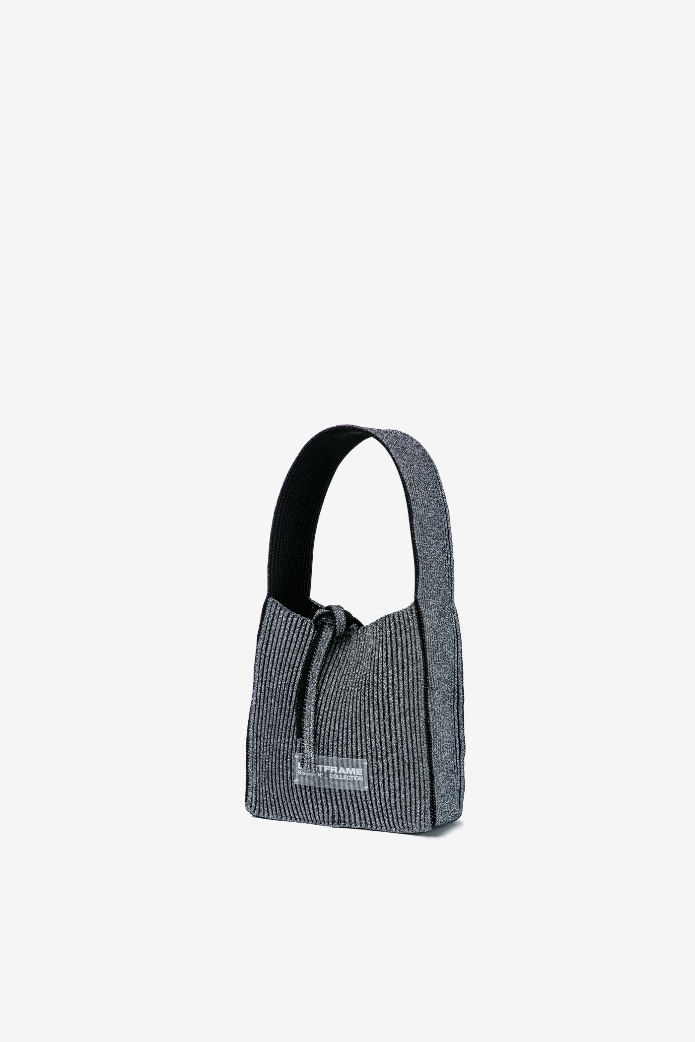 KYOTO METALLIC REVERSIBLE TASUKI TOTE MINI / DARK SILVER × BLACK