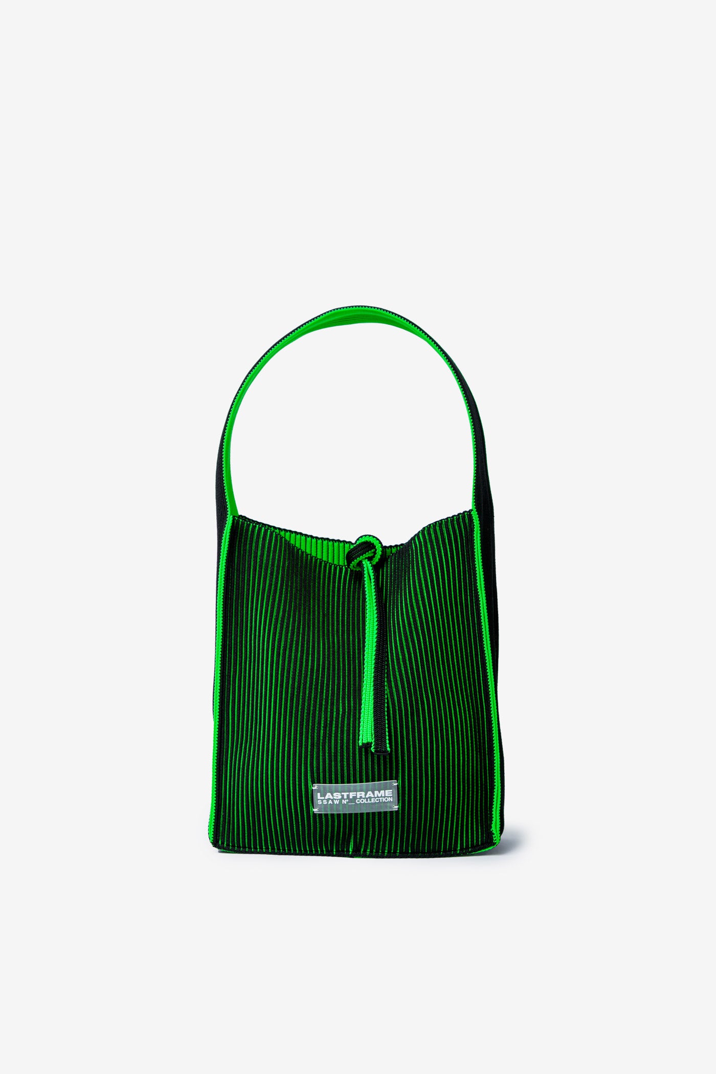 KASANE REVERSIBLE TASUKI TOTE SMALL / BLACK × NEON GREEN