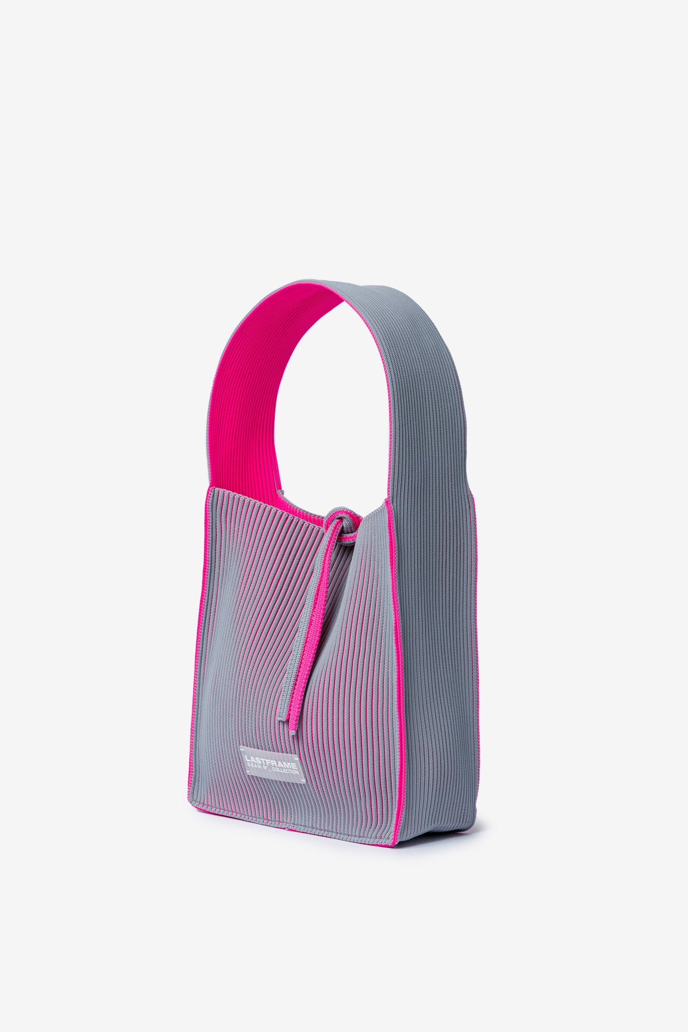 KASANE REVERSIBLE TASUKI TOTE SMALL / GRAY × NEON PINK