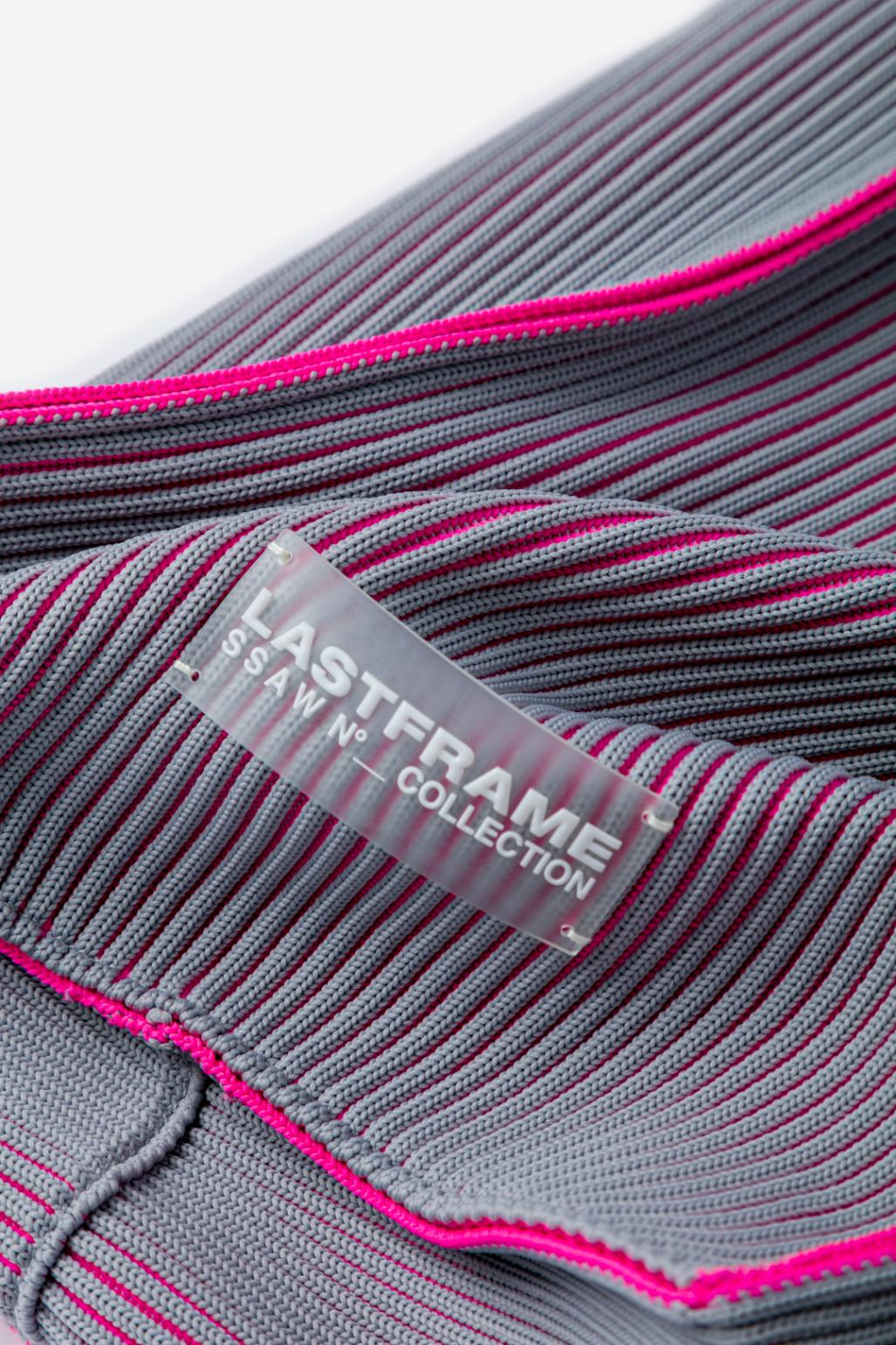 KASANE REVERSIBLE TASUKI TOTE SMALL / GRAY × NEON PINK