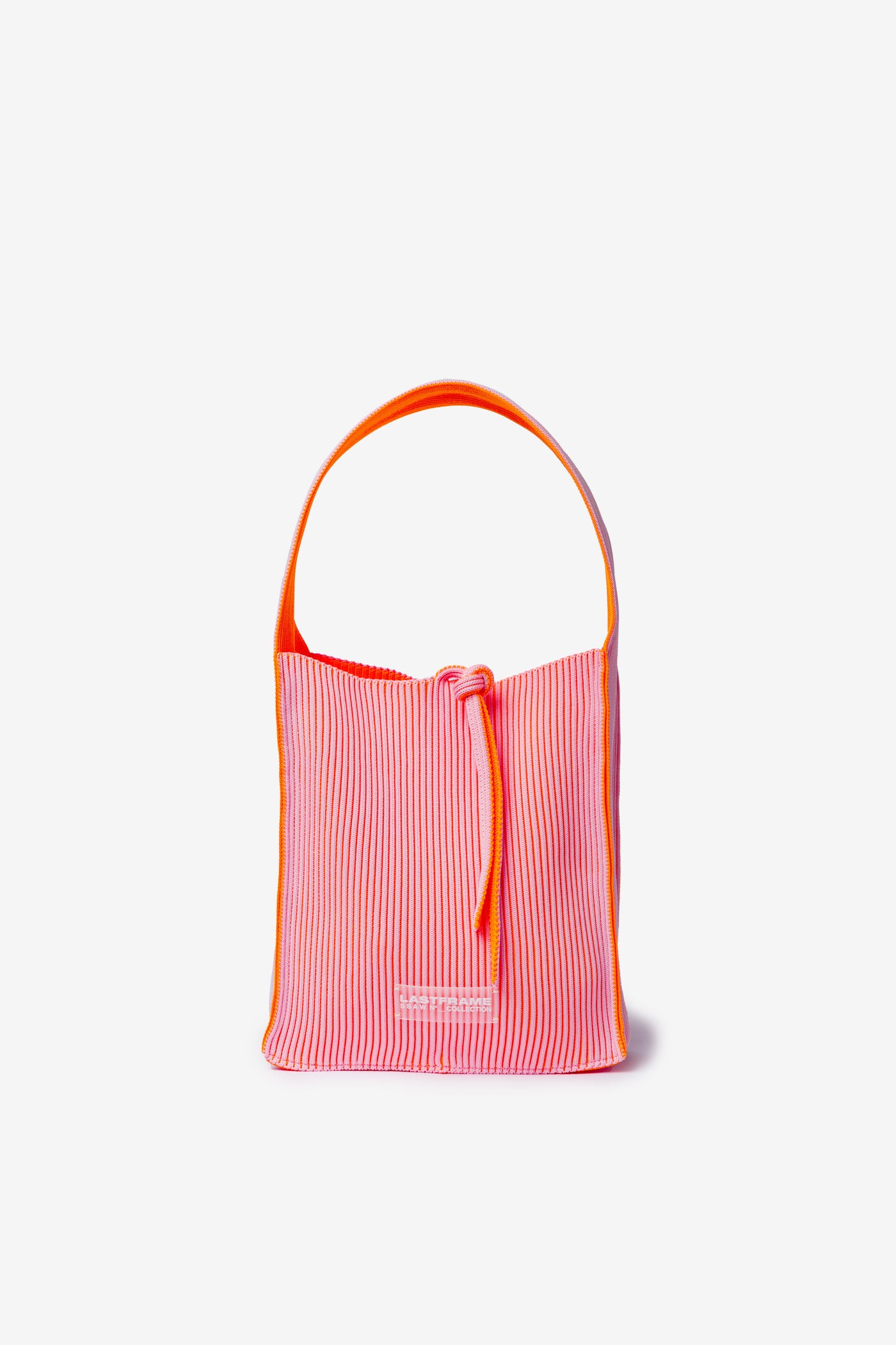 KASANE REVERSIBLE TASUKI TOTE SMALL / LIGHT PINK × NEON ORANGE