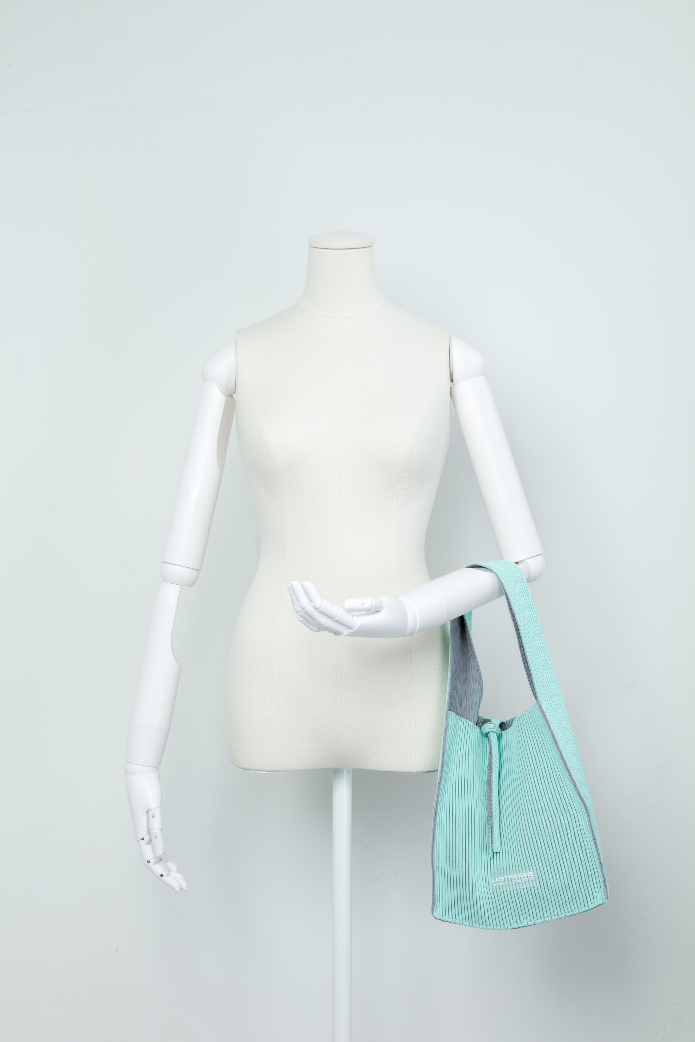 KASANE REVERSIBLE TASUKI TOTE SMALL / MINT GREEN × GRAY