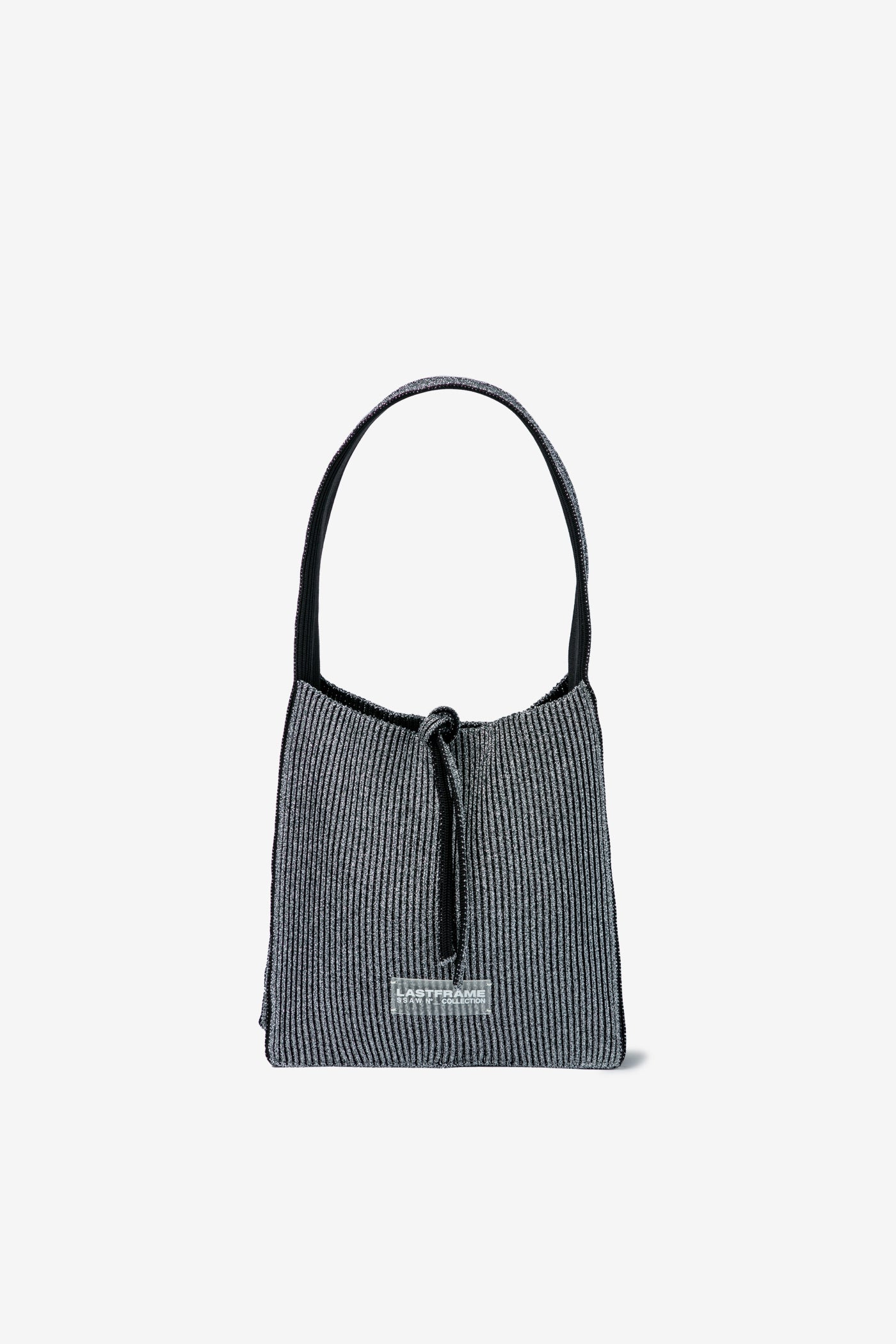 KYOTO METALLIC REVERSIBLE TASUKI TOTE SMALL / DARK SILVER × BLACK