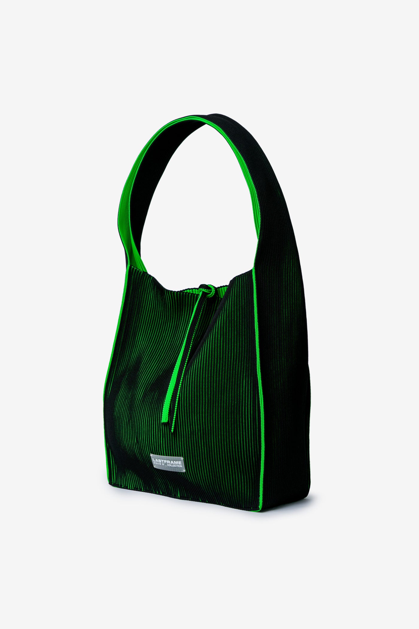 KASANE REVERSIBLE TASUKI TOTE LARGE / BLACK × NEON GREEN