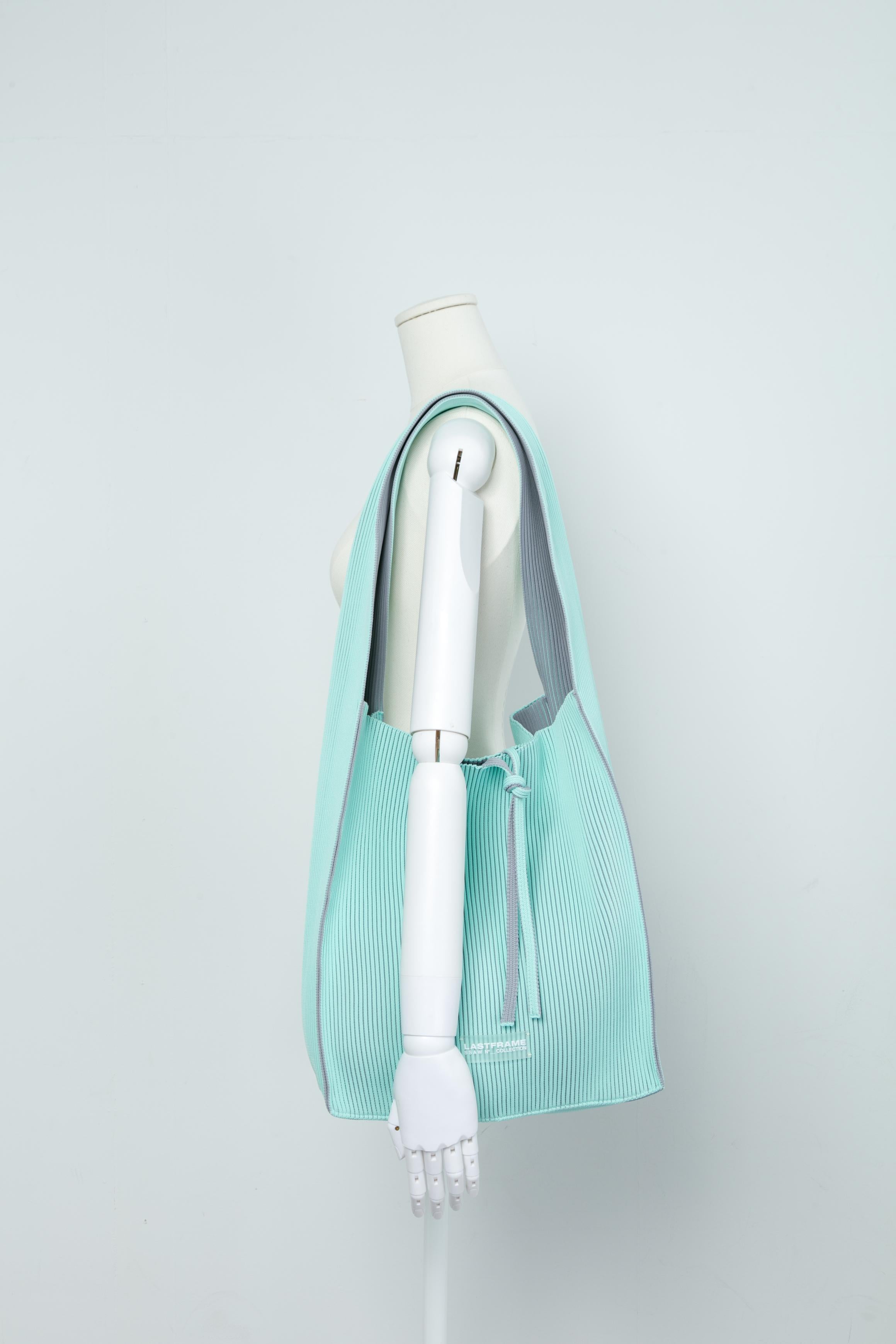 KASANE REVERSIBLE TASUKI TOTE LARGE / MINT GREEN × GRAY