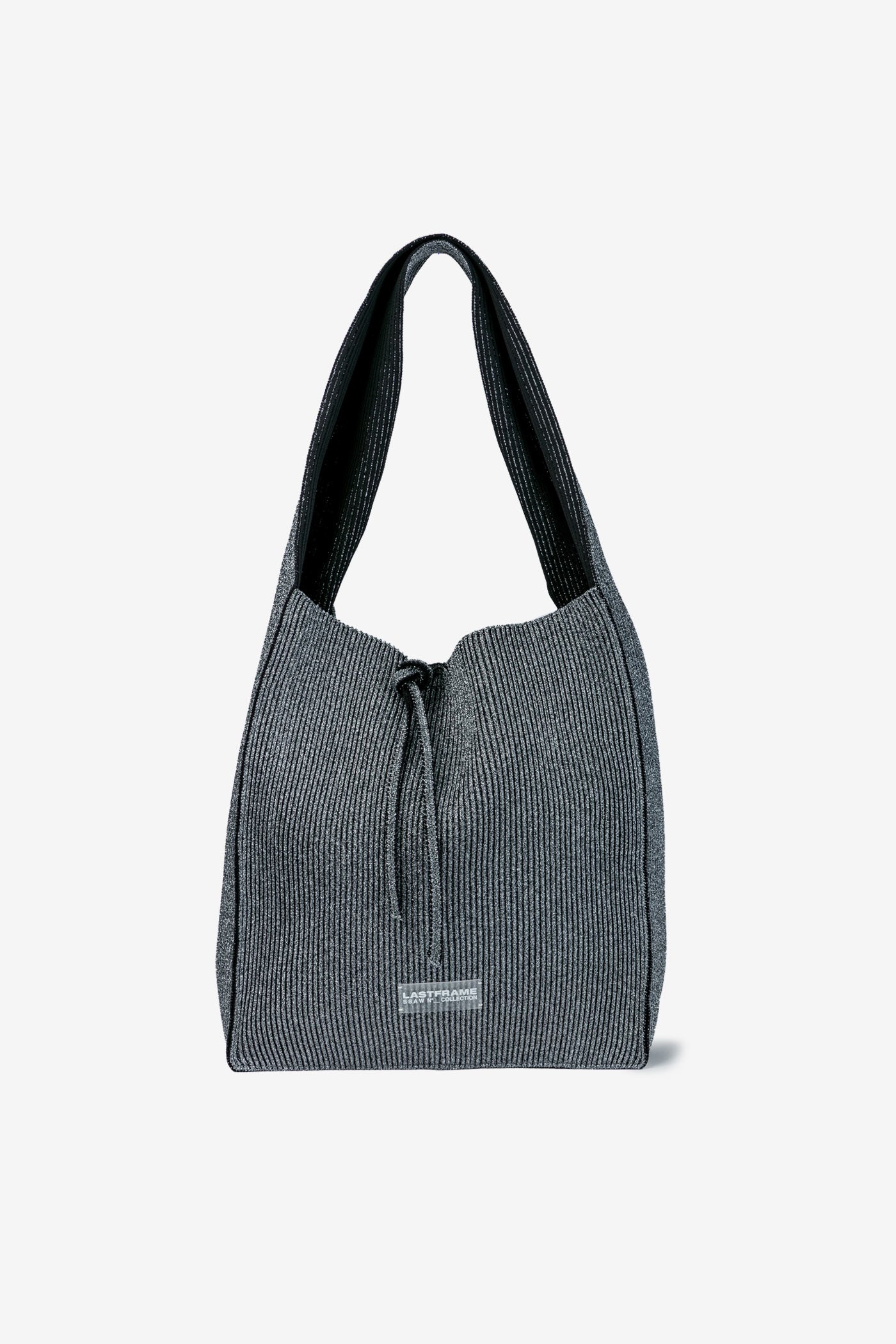 KYOTO METALLIC REVERSIBLE TASUKI TOTE LARGE / DARK SILVER × BLACK