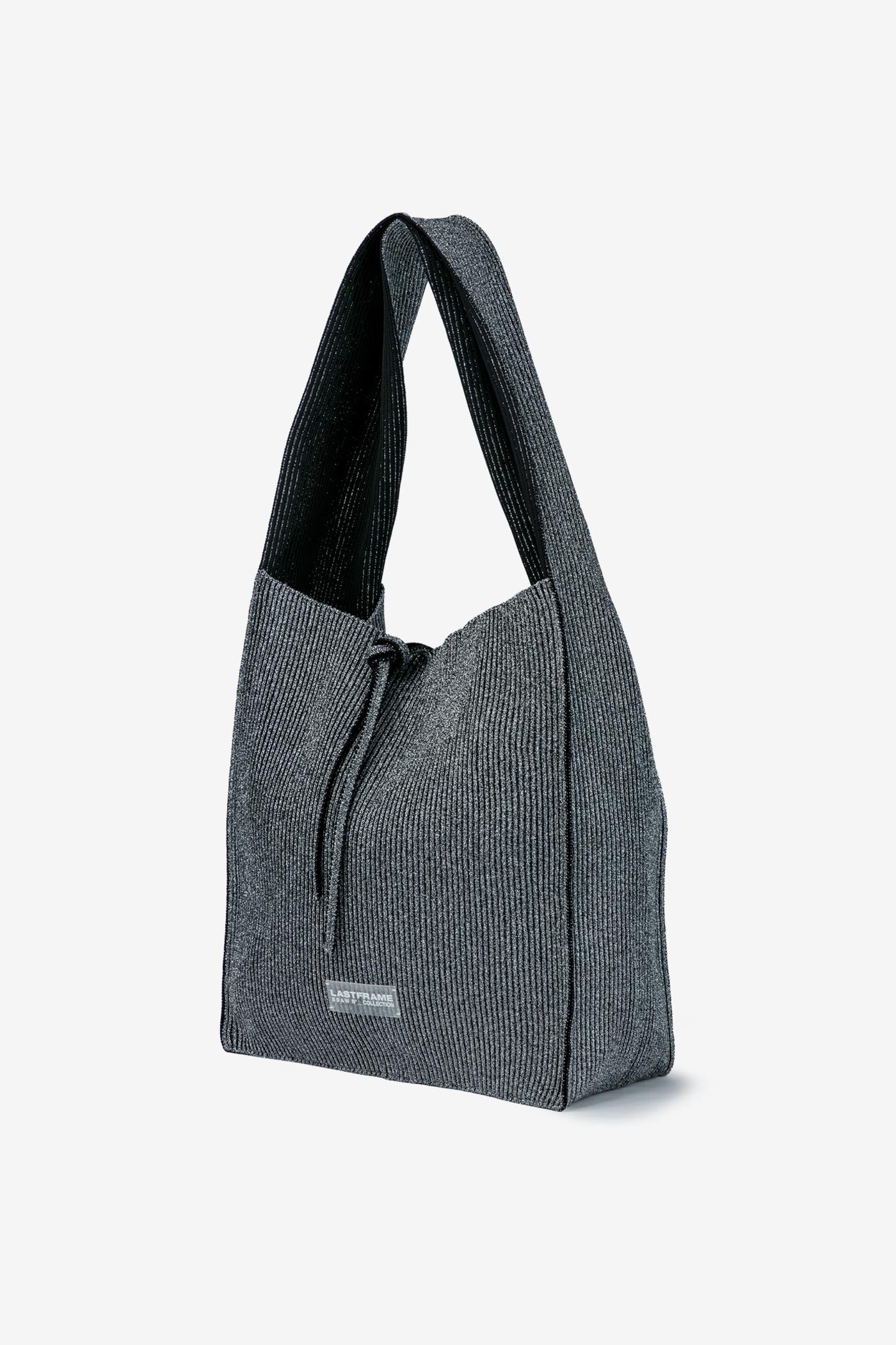 KYOTO METALLIC REVERSIBLE TASUKI TOTE LARGE / DARK SILVER × BLACK