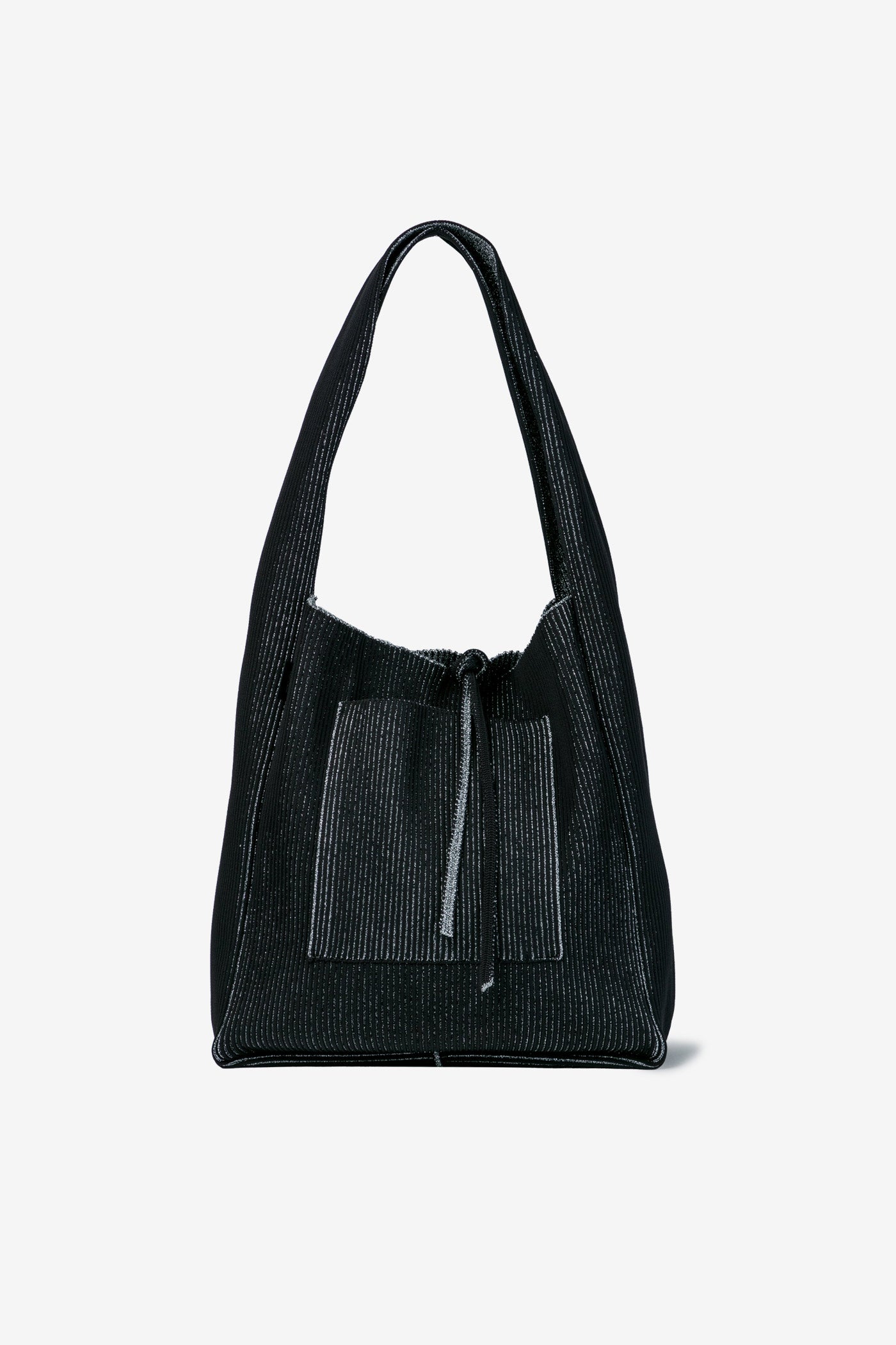 KYOTO METALLIC REVERSIBLE TASUKI TOTE LARGE / DARK SILVER × BLACK