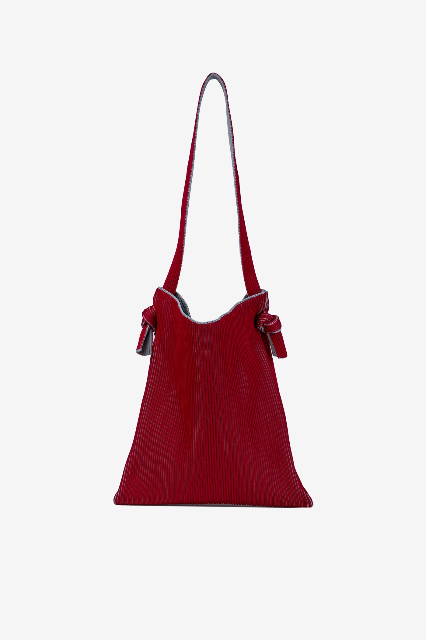 KASANE REVERSIBLE MUSUBI TOTE / GRAY × BURGUNDY