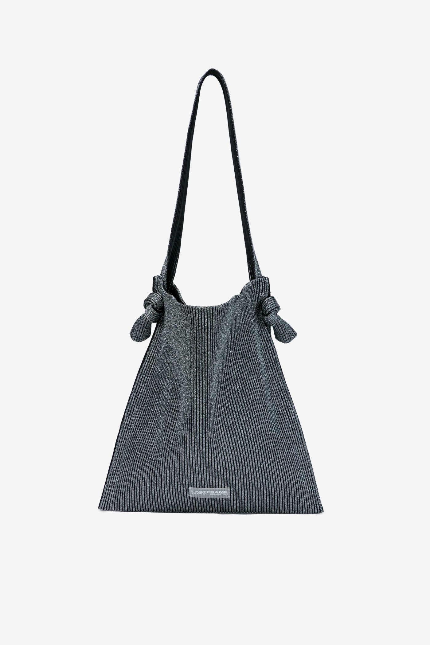 KYOTO METALLIC REVERSIBLE MUSUBI TOTE / DARK SILVER × BLACK