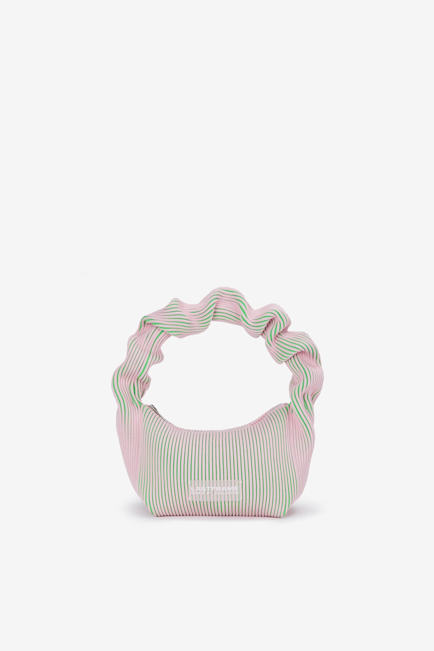 KASANE KUSHU KUSHU BAG / LIGHT PINK × NEON GREEN