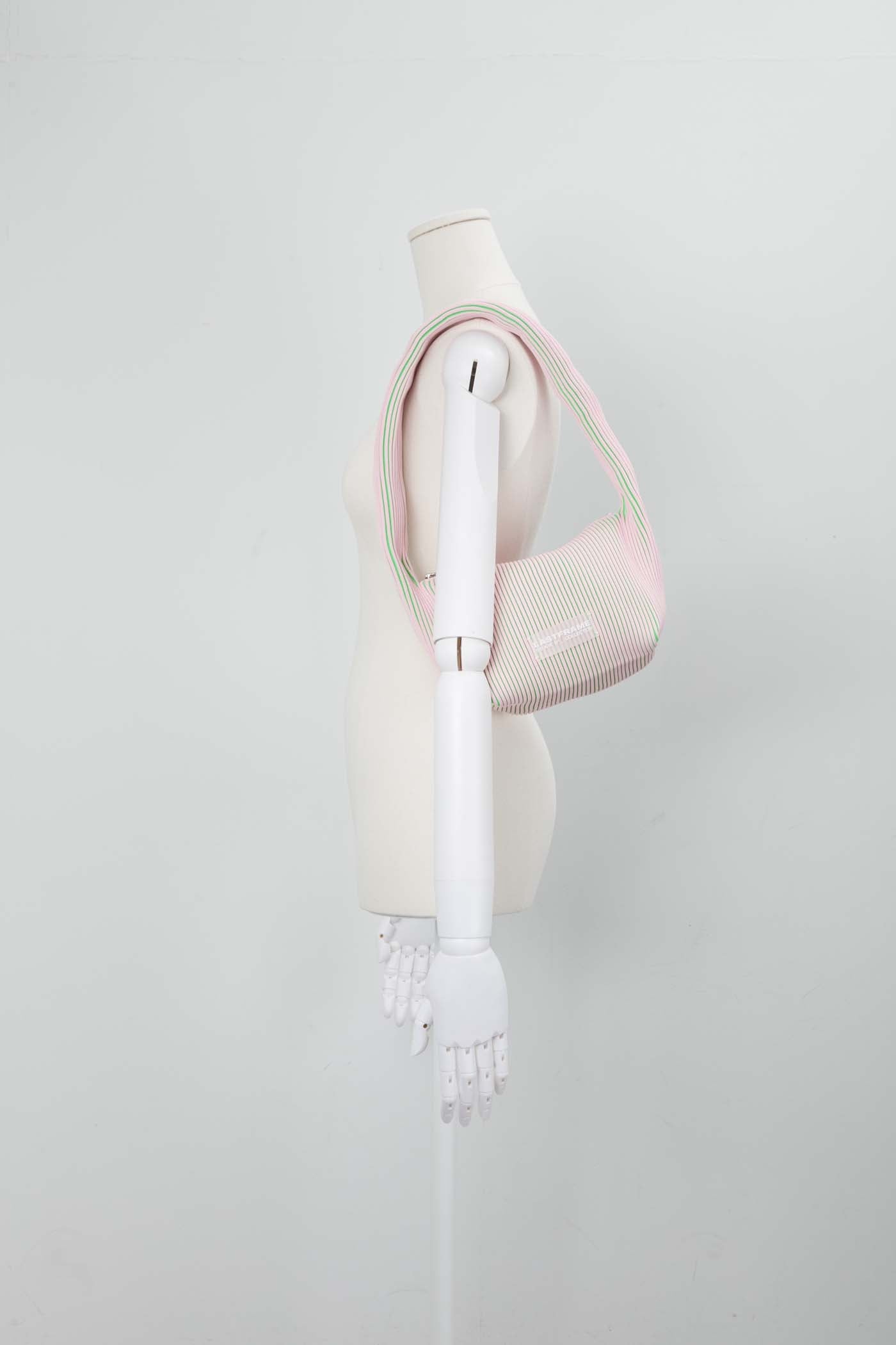 KASANE KUSHU KUSHU BAG / LIGHT PINK × NEON GREEN