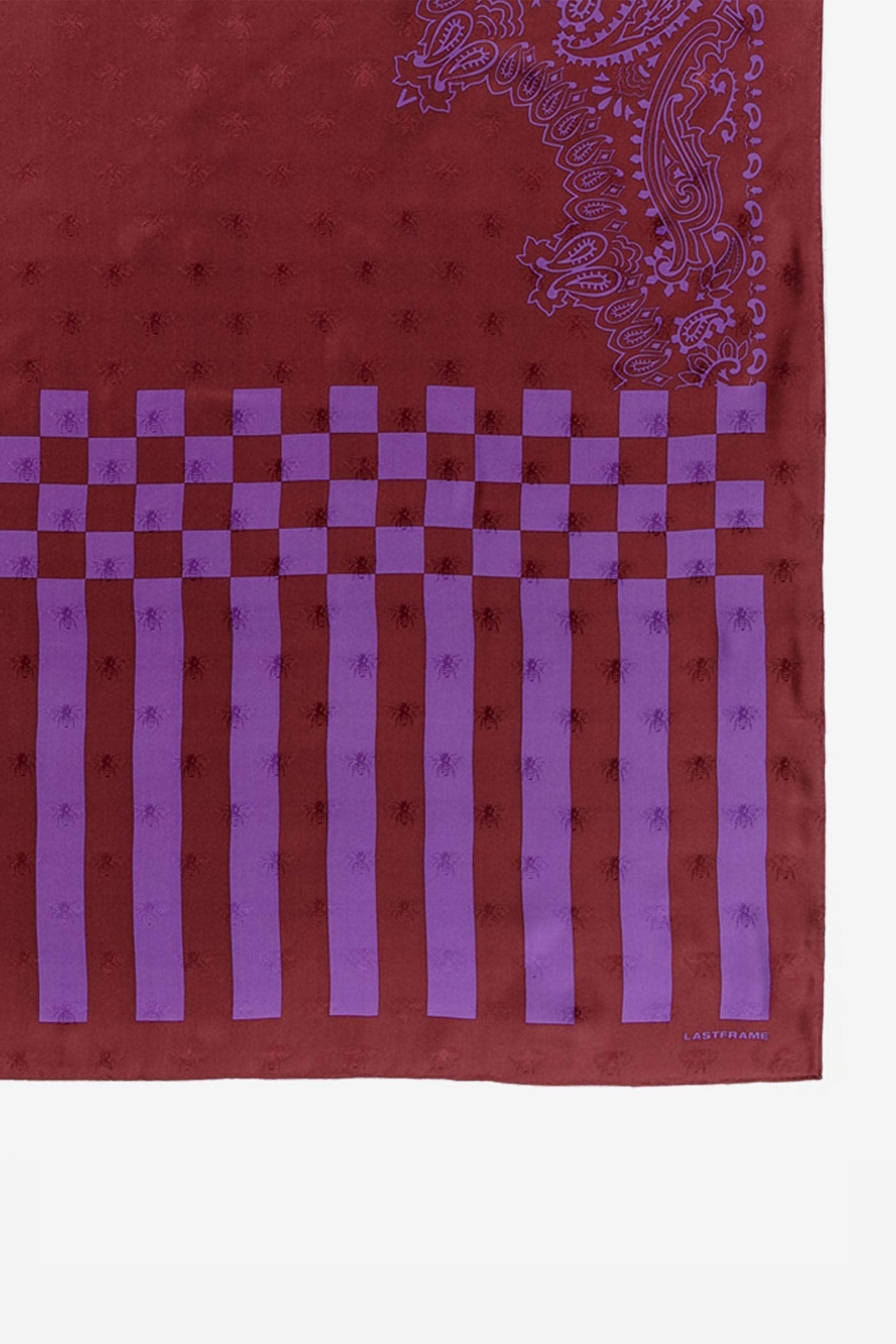 BANDANA SILK SCARF 90cm × 90cm / BORDEAUX × PURPLE – LASTFRAME