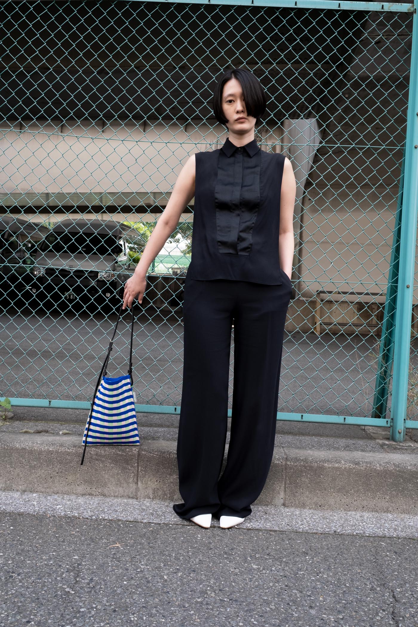 FLAT SMALL / GRID Blue × Green
