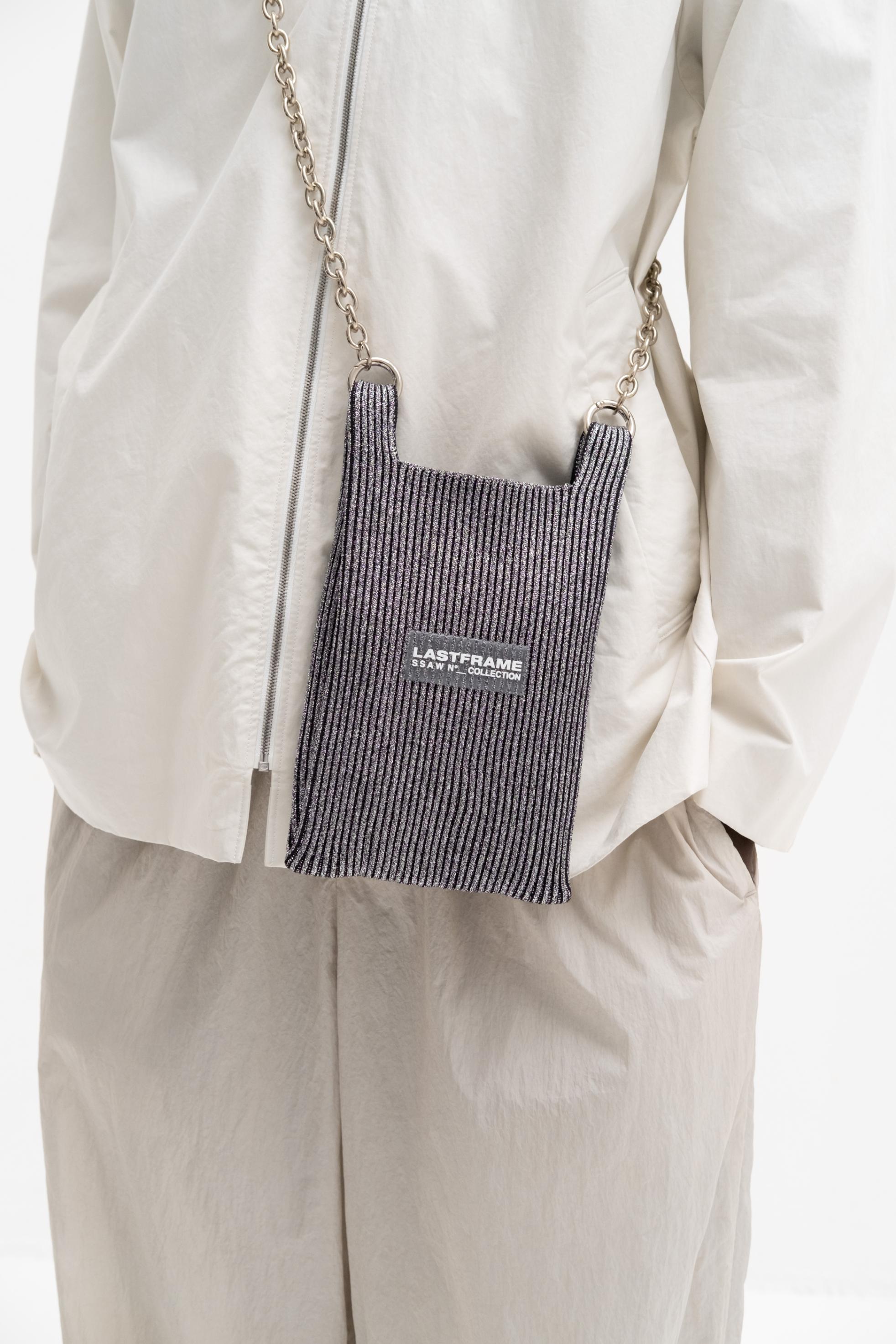 KYOTO METALLIC MARKET BAG MINI / DARK SILVER × BLACK