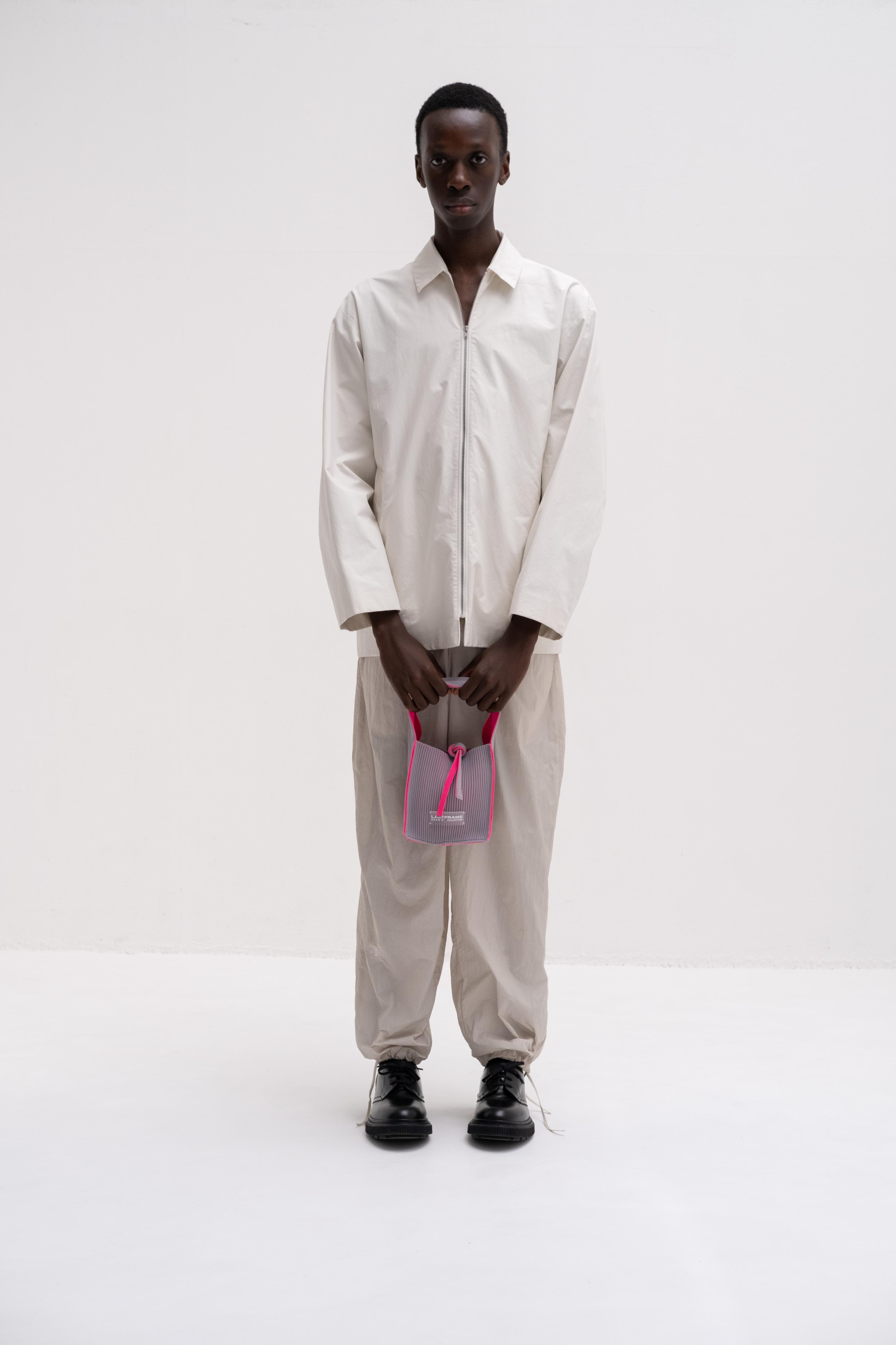 KASANE REVERSIBLE TASUKI TOTE MINI / GRAY × NEON PINK