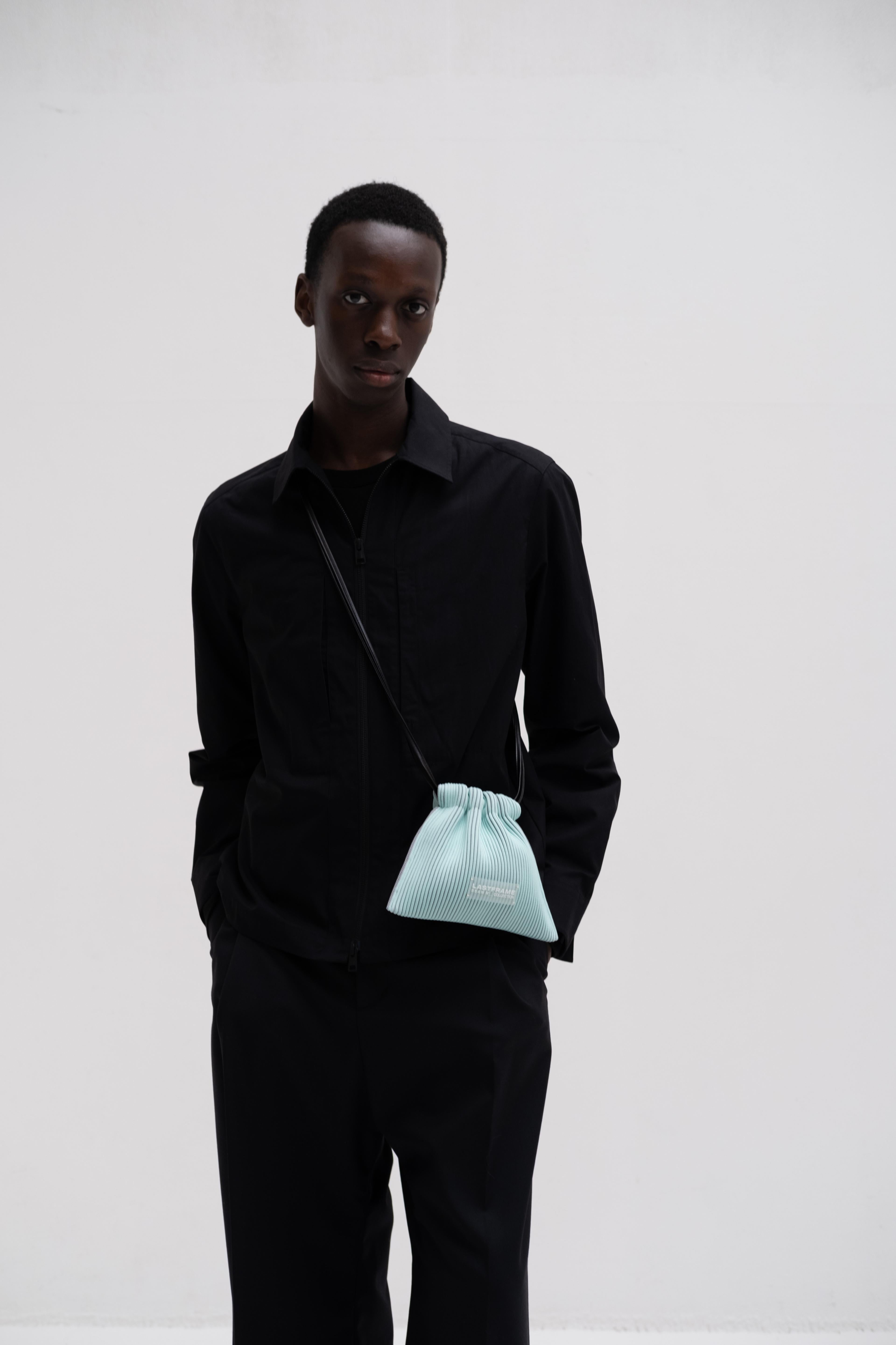 KASANE SACK BAG MINI / MINT GREEN × GRAY