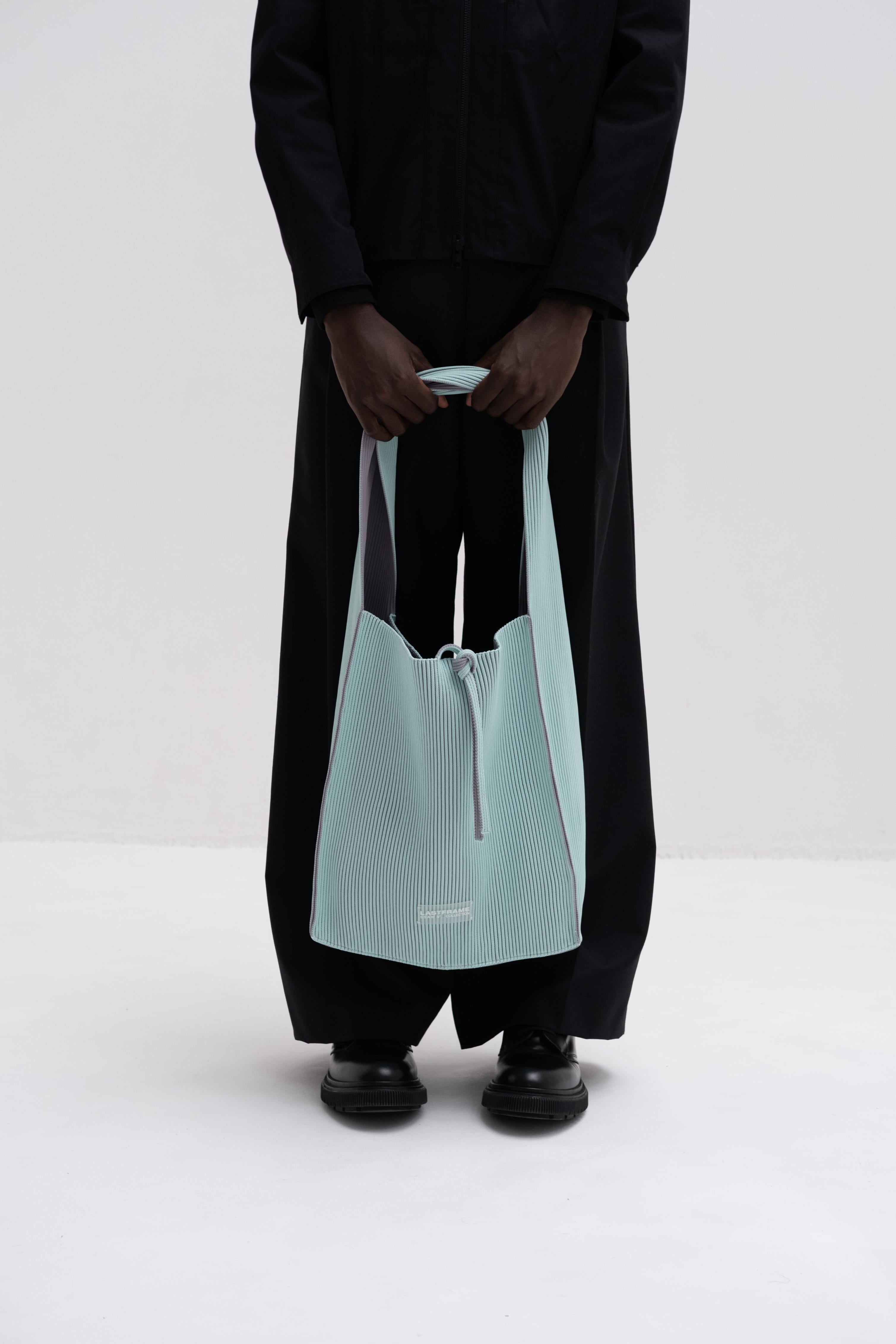 KASANE REVERSIBLE TASUKI TOTE LARGE / MINT GREEN × GRAY