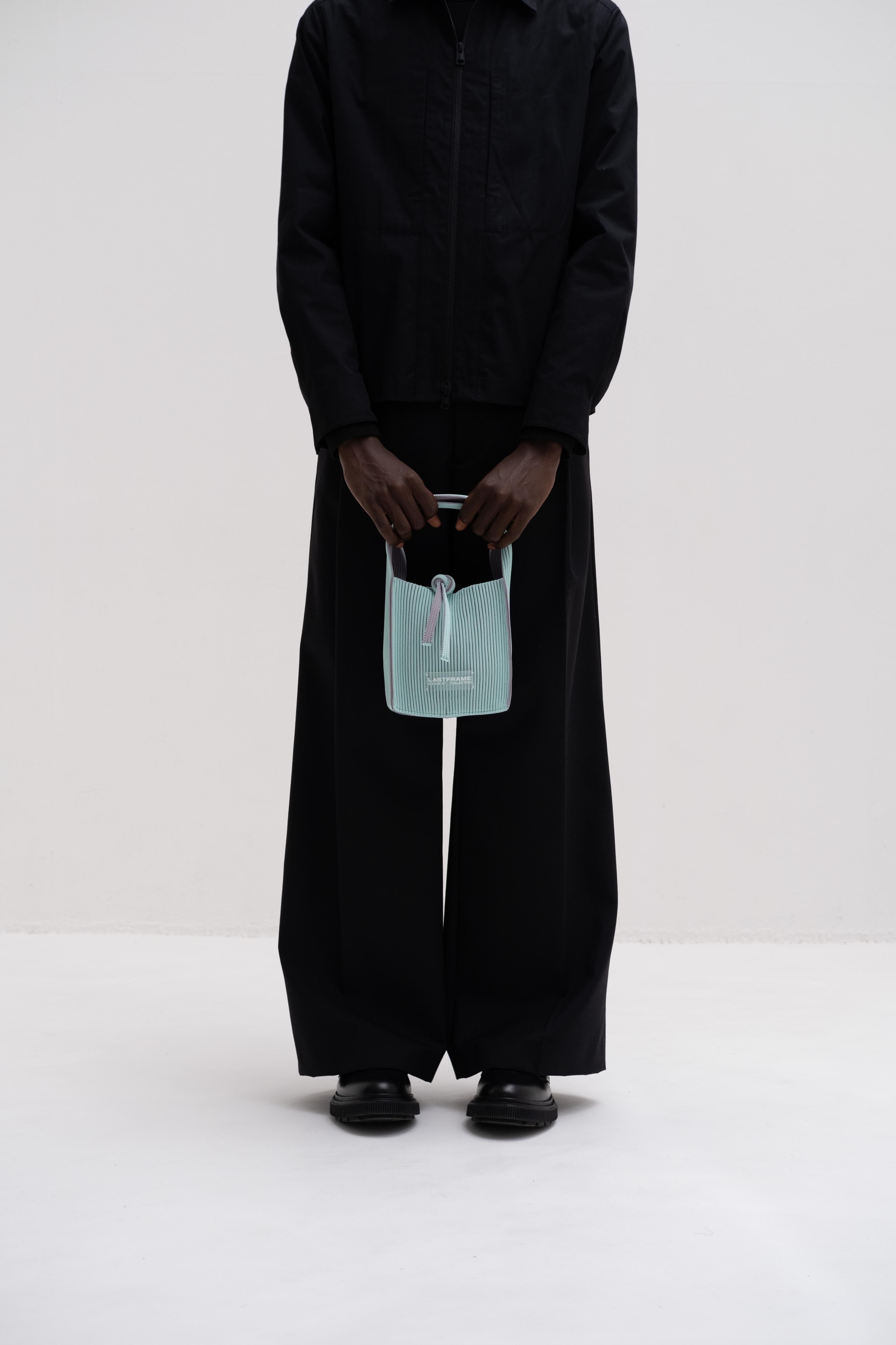 KASANE REVERSIBLE TASUKI TOTE MINI / MINT GREEN × GRAY