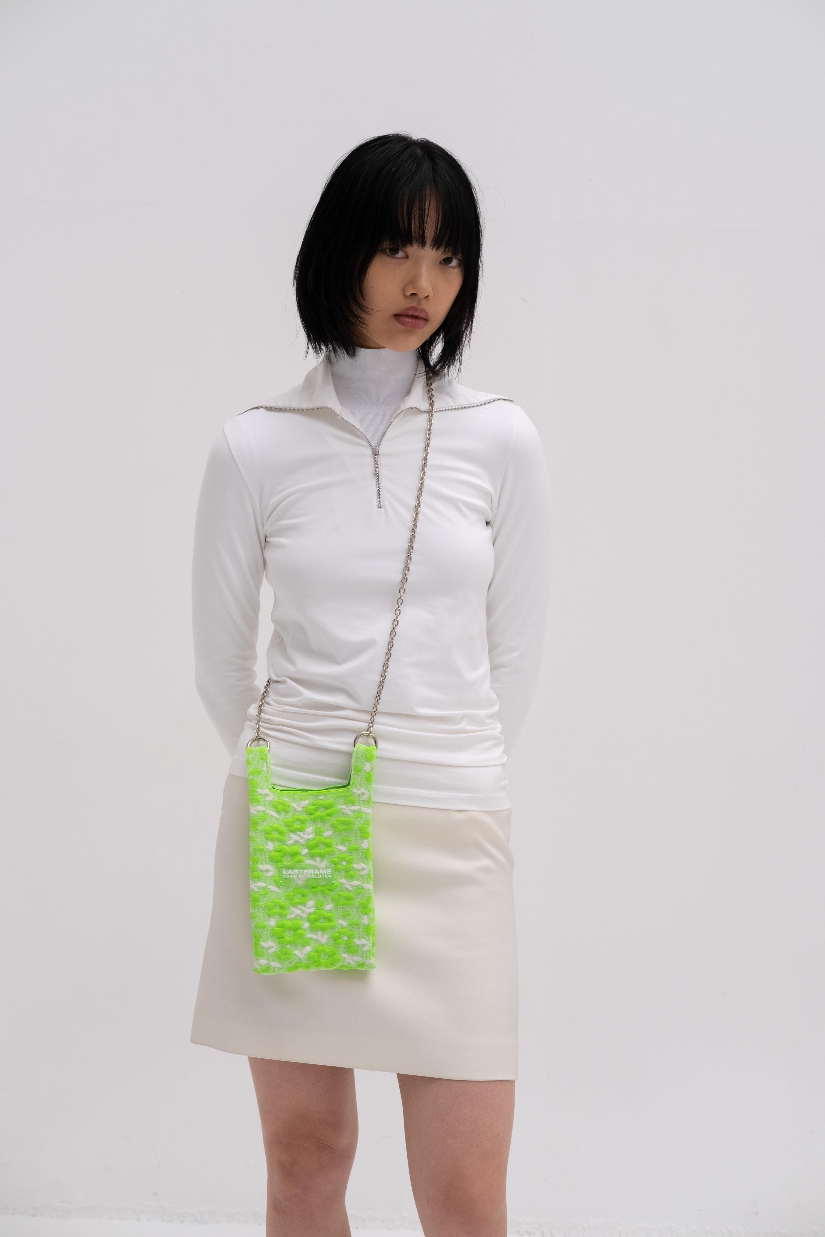 KOMON  MARKET BAG MINI / NEON GREEN × IVORY