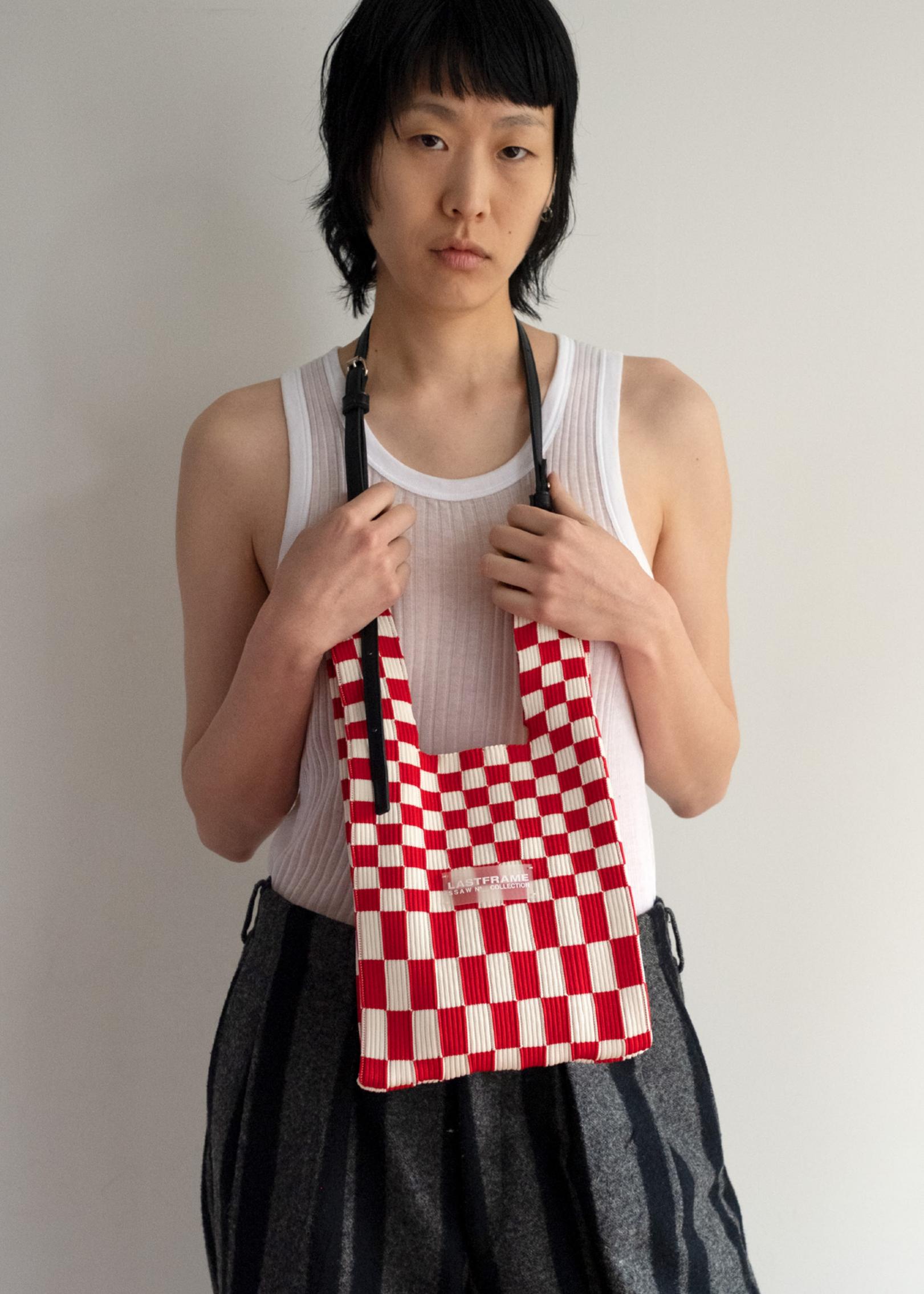ICHIMATSU MARKET BAG SMALL / RED × IVORY