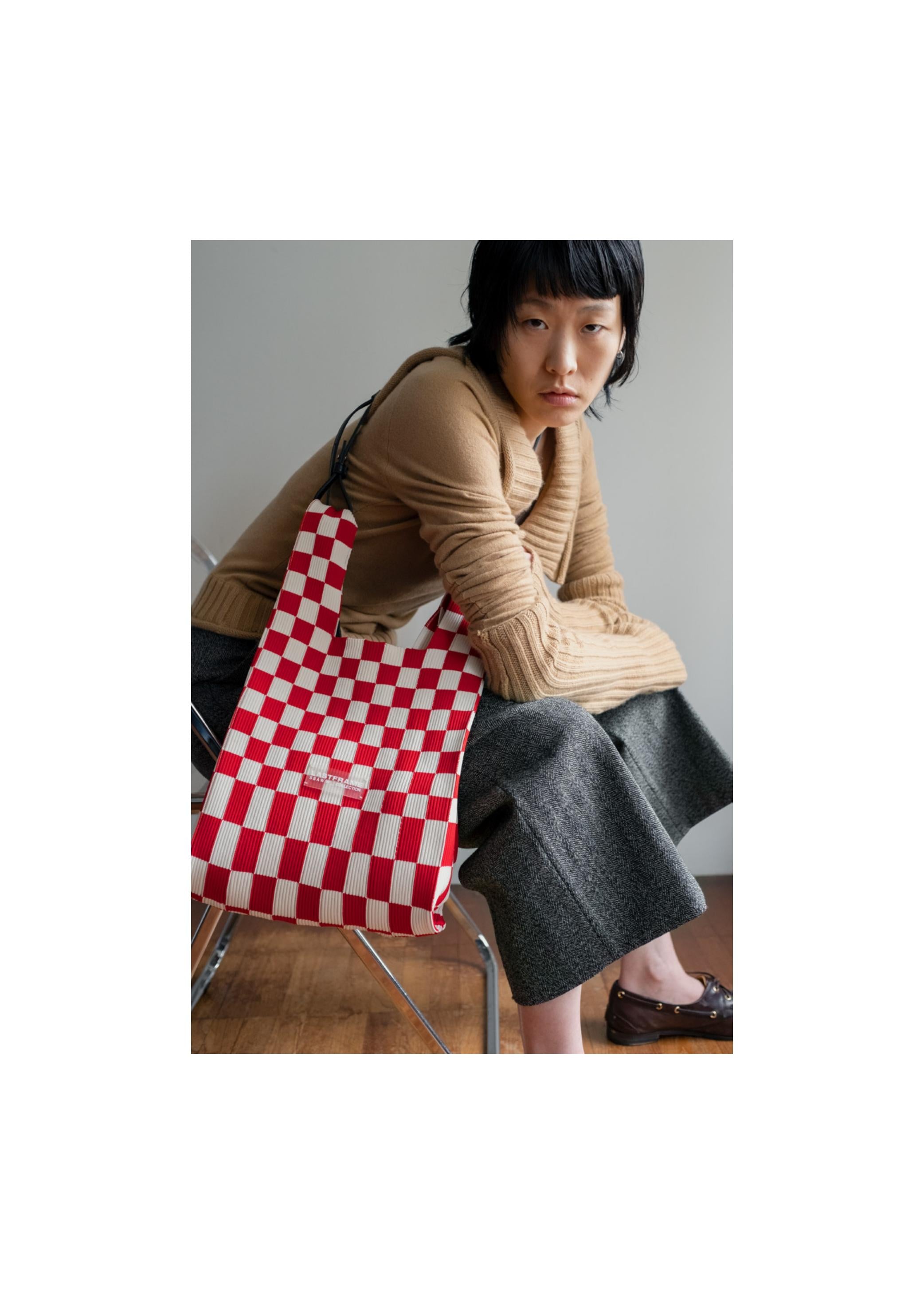 ICHIMATSU MARKET BAG MEDIUM / RED × IVORY