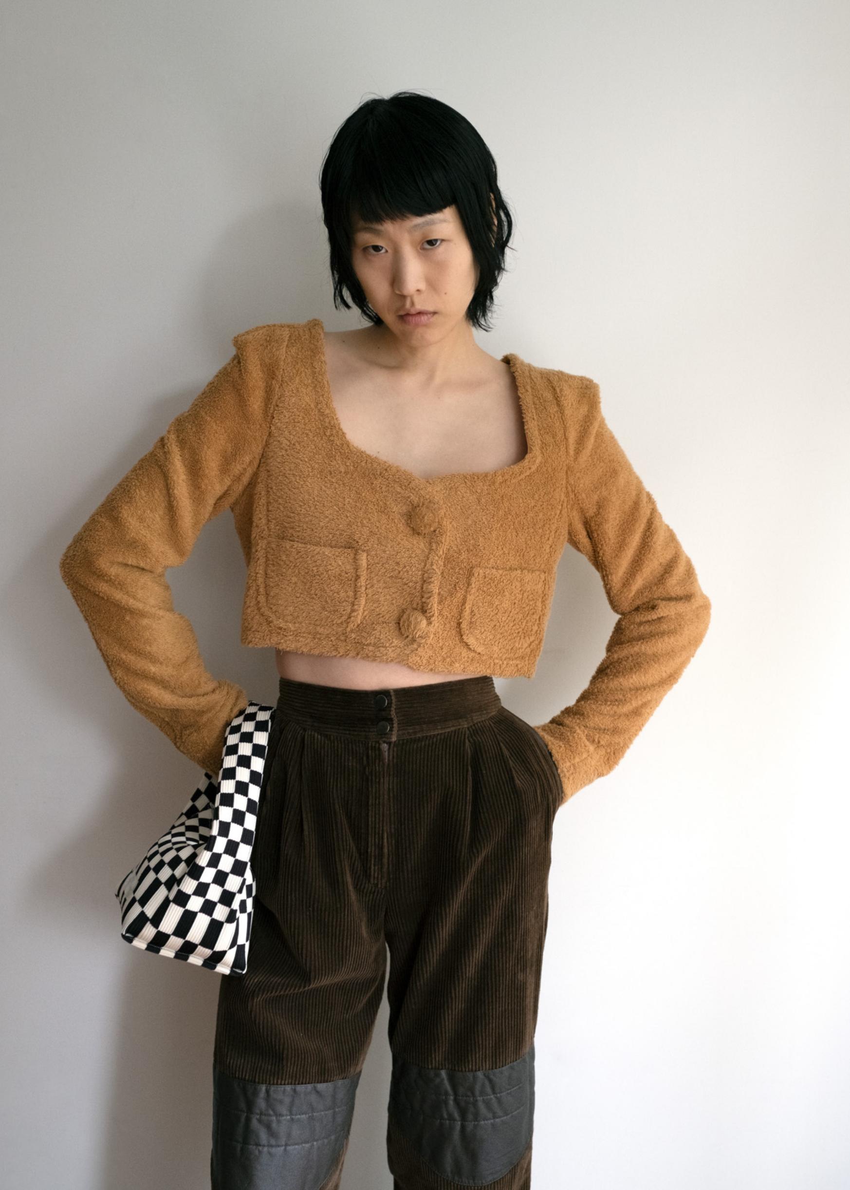 ICHIMATSU HANAKAGO BAG / BLACK × IVORY