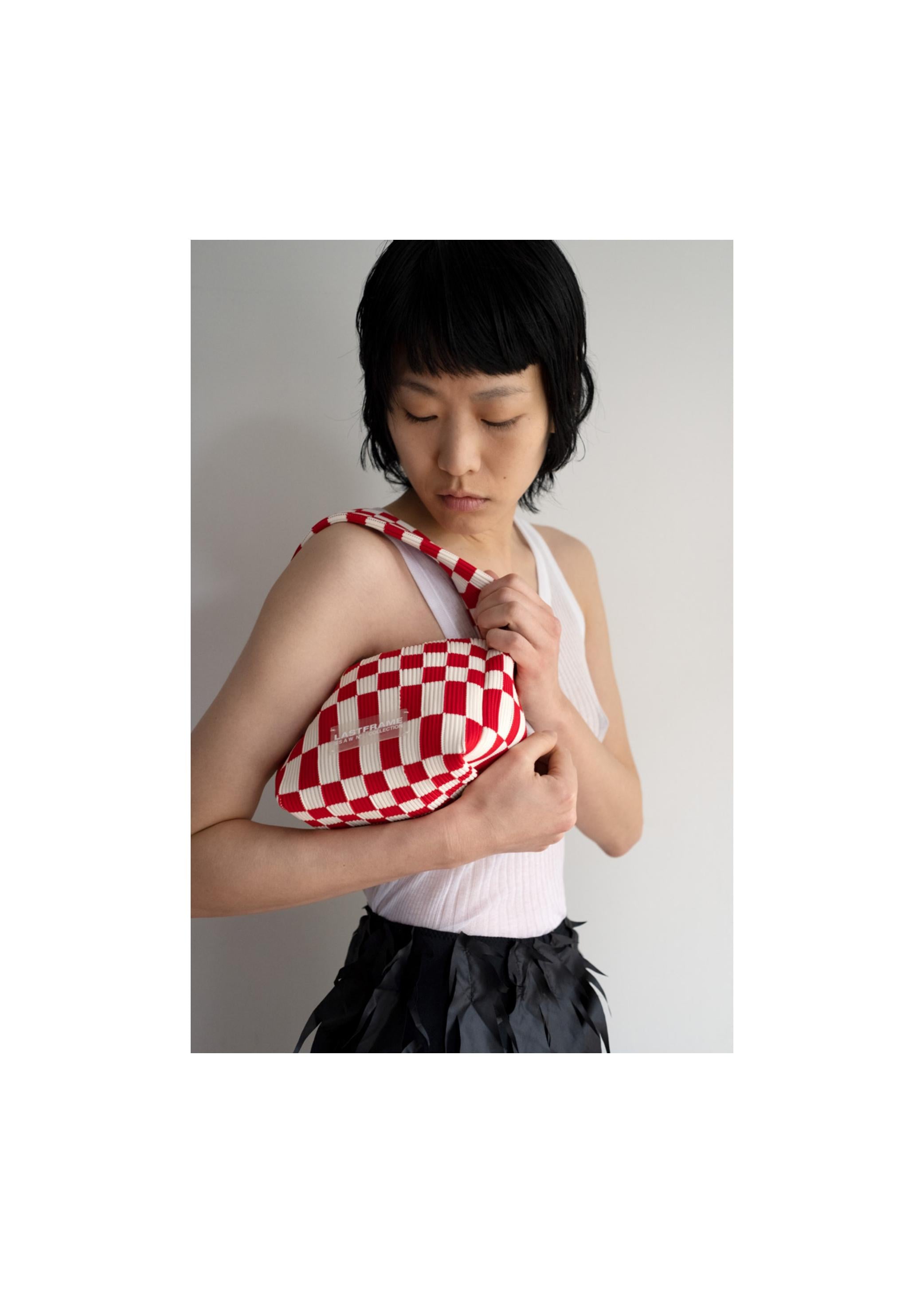 ICHIMATSU HANAKAGO BAG / RED × IVORY