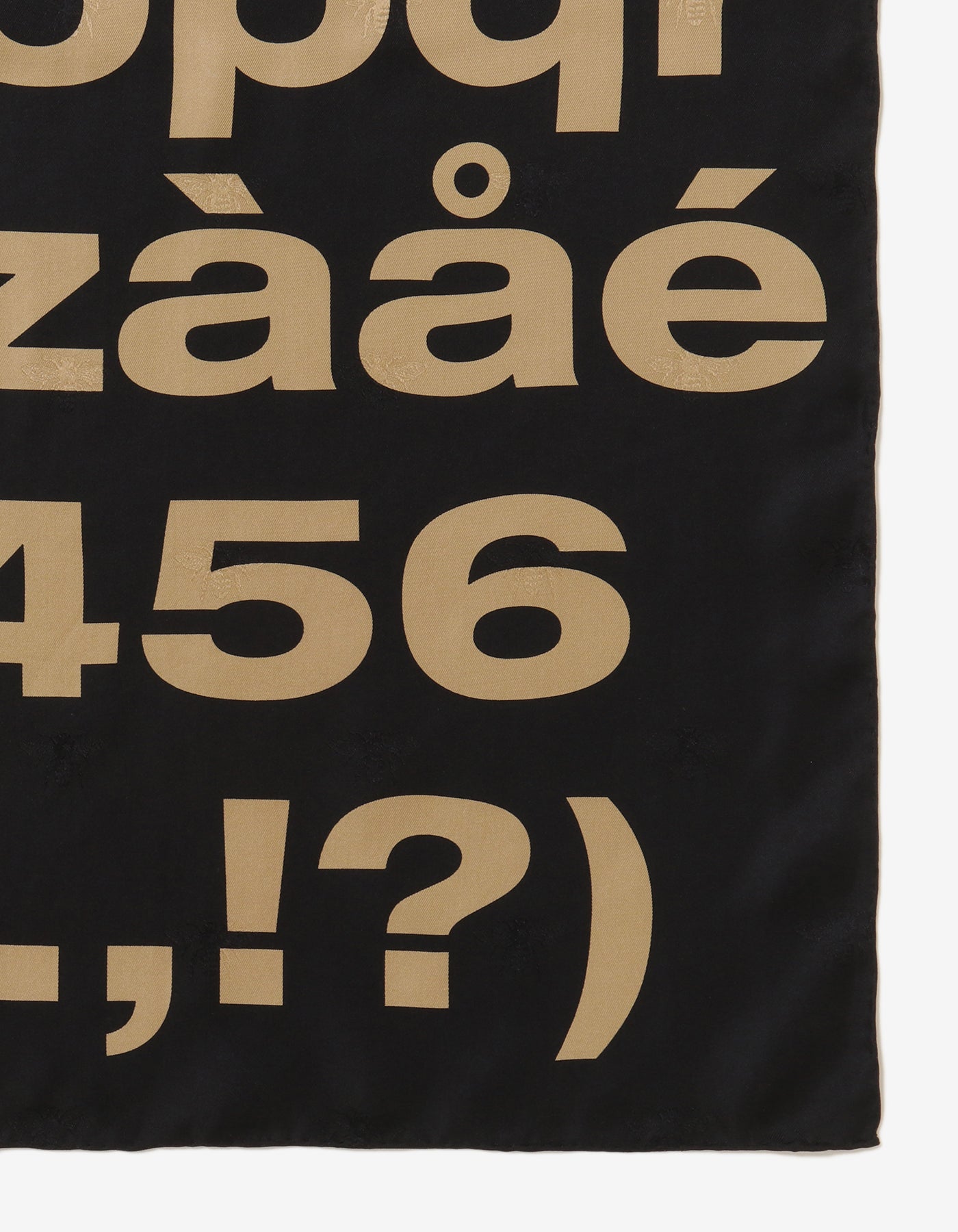 73BOLD SILK SCARF 90cm × 90cm / BLACK × BEIGE